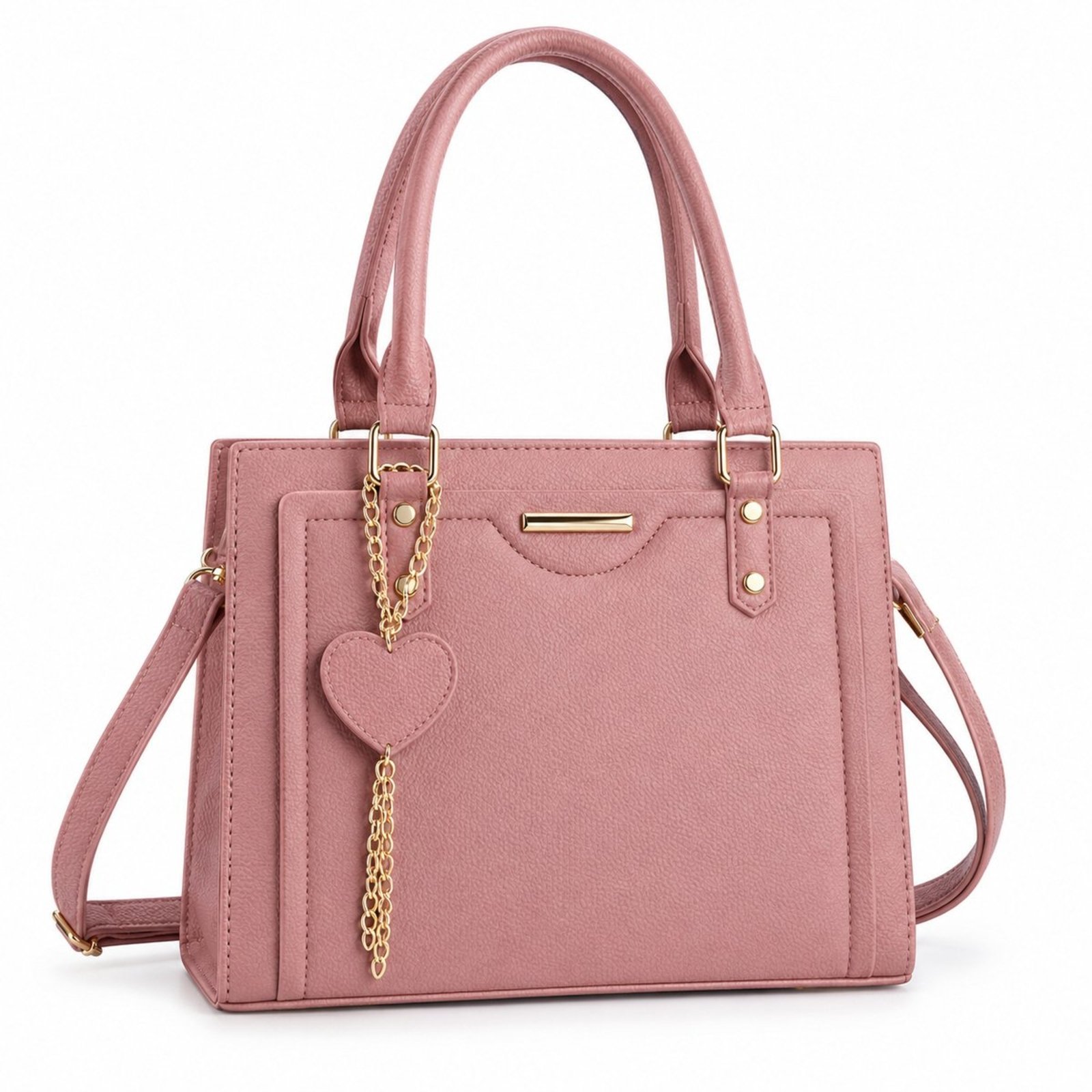 Bolsa Casual Alça Transversal Feminina Couro De Ombro Moderna Slim Social Bolsinha Compacta - Rosa