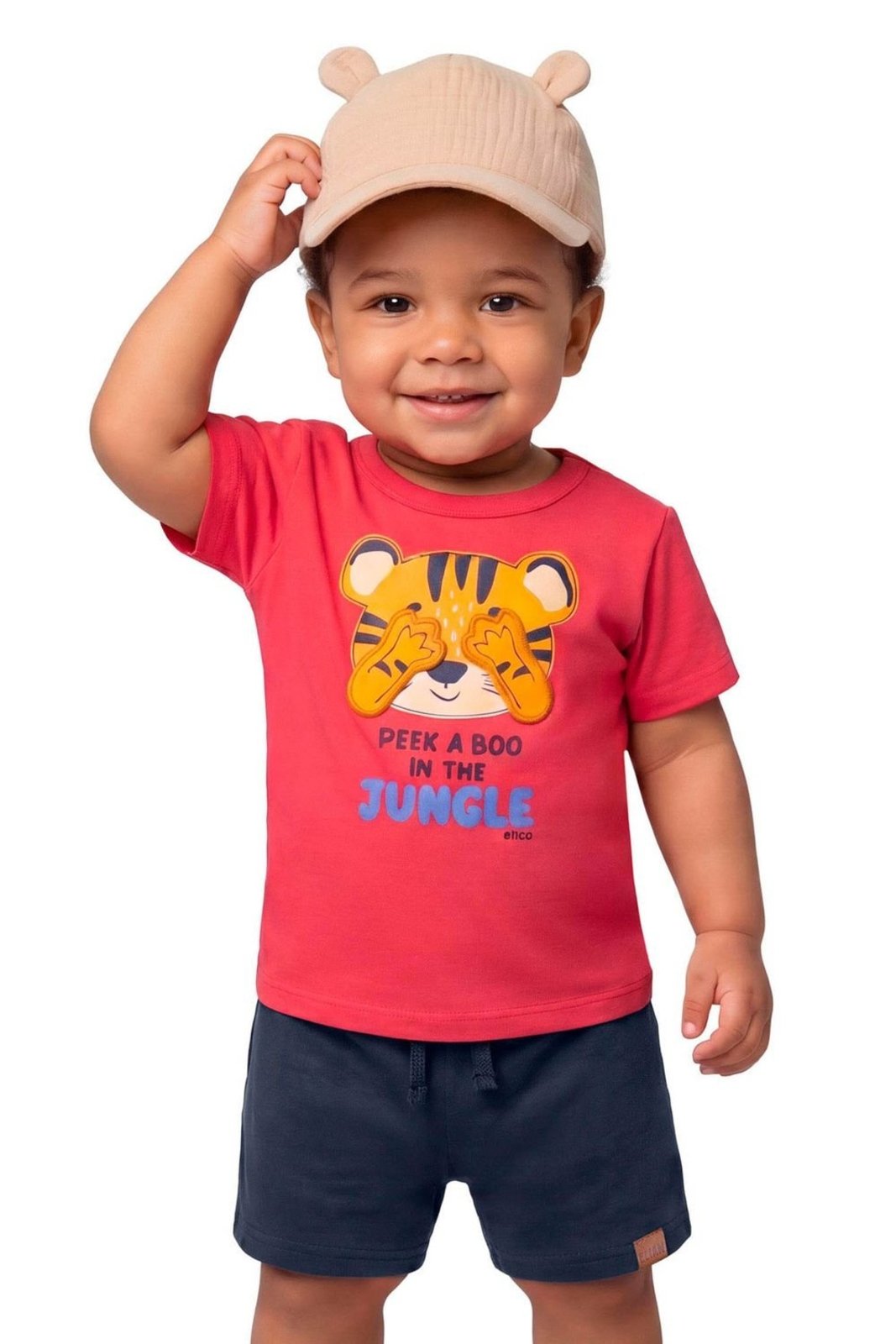 Infantil - Conjunto Menino Tigre Interativo Elian Rosa