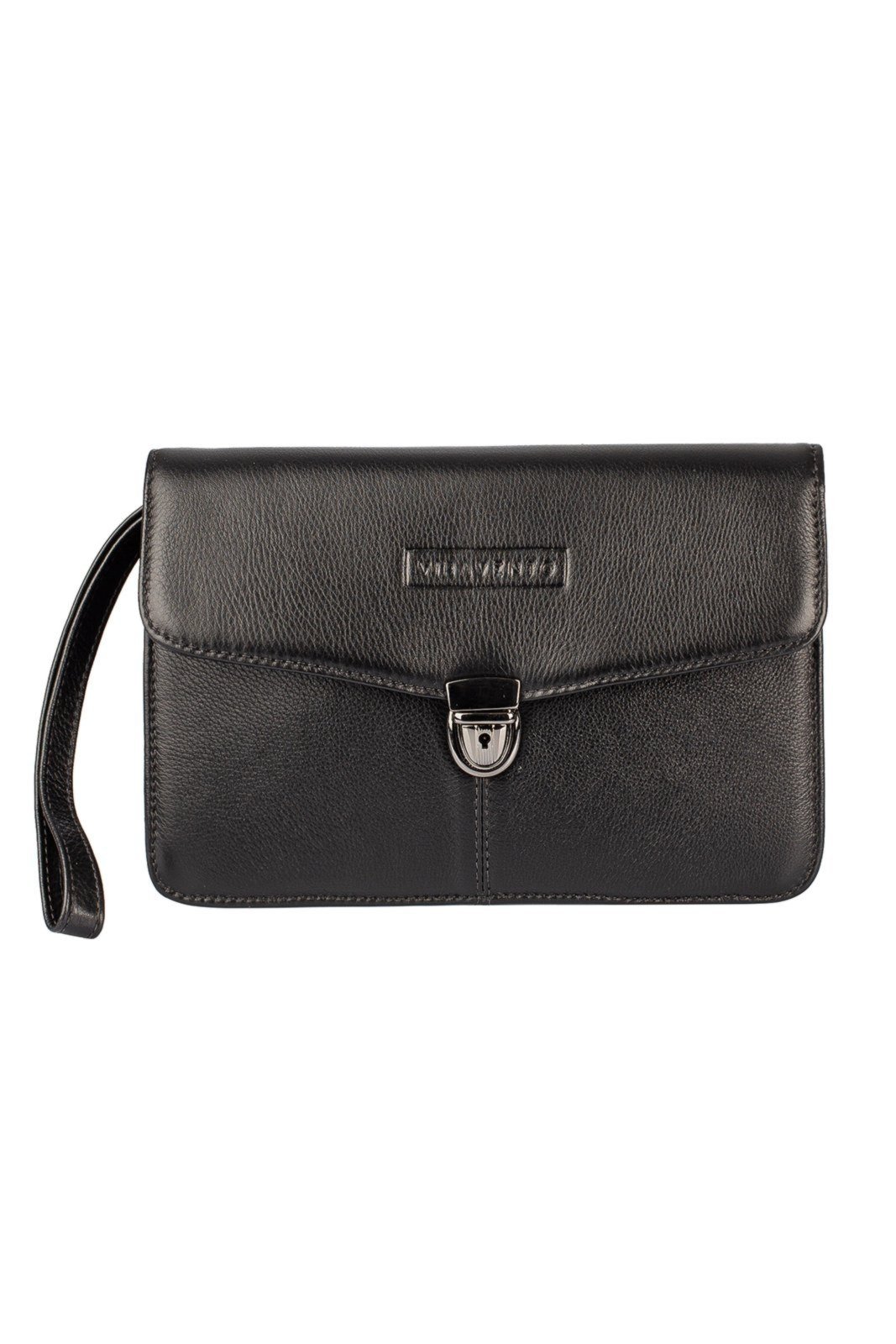 Capanga Vira Vento De Couro 18x22x10cm – Preta