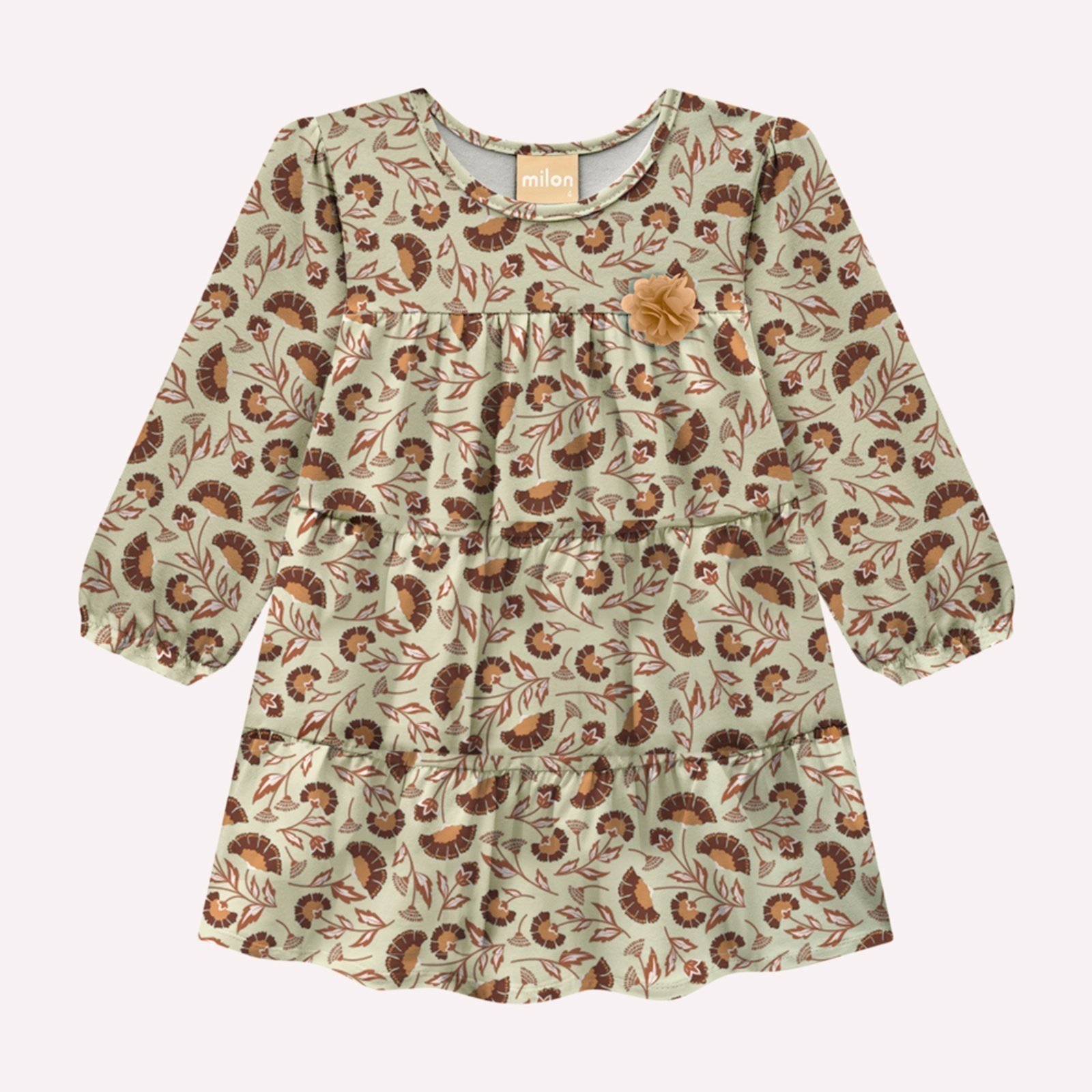 Infantil - Vestido Menina Flores Milon