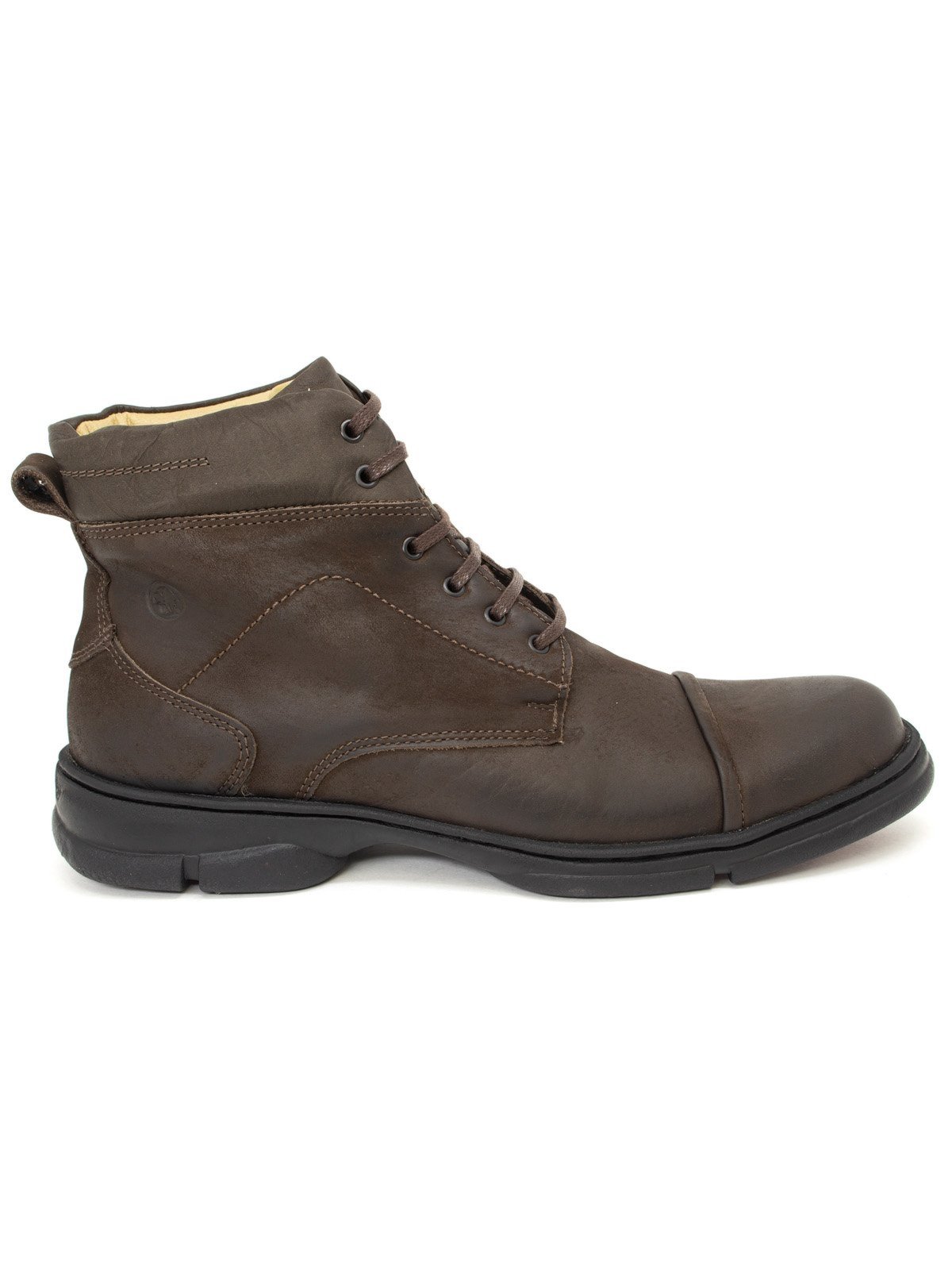 Bota Masculina Anatomic Gel 360 Couro Conforto Marrom Escuro Brown