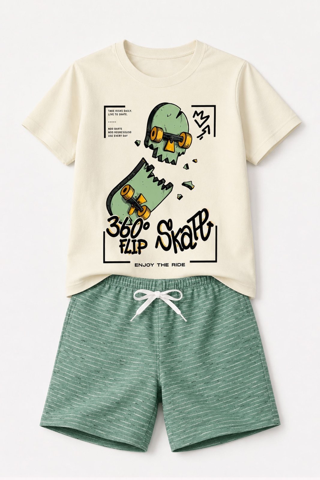 Infantil - Conjunto Masculino Skate Flip Off White - Babei no Look
