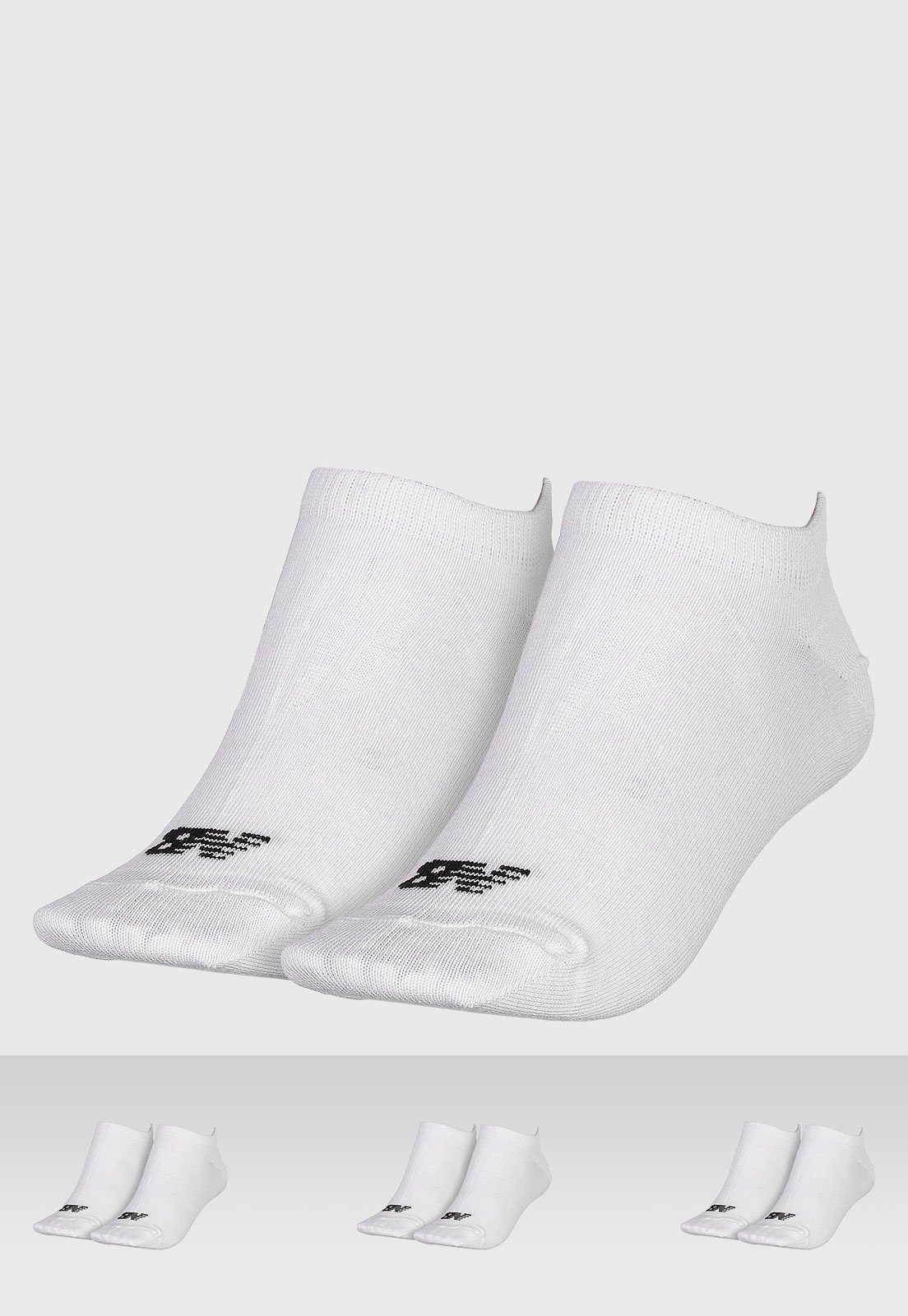 Kit 3 Meias New Balance Cano Baixo Branca