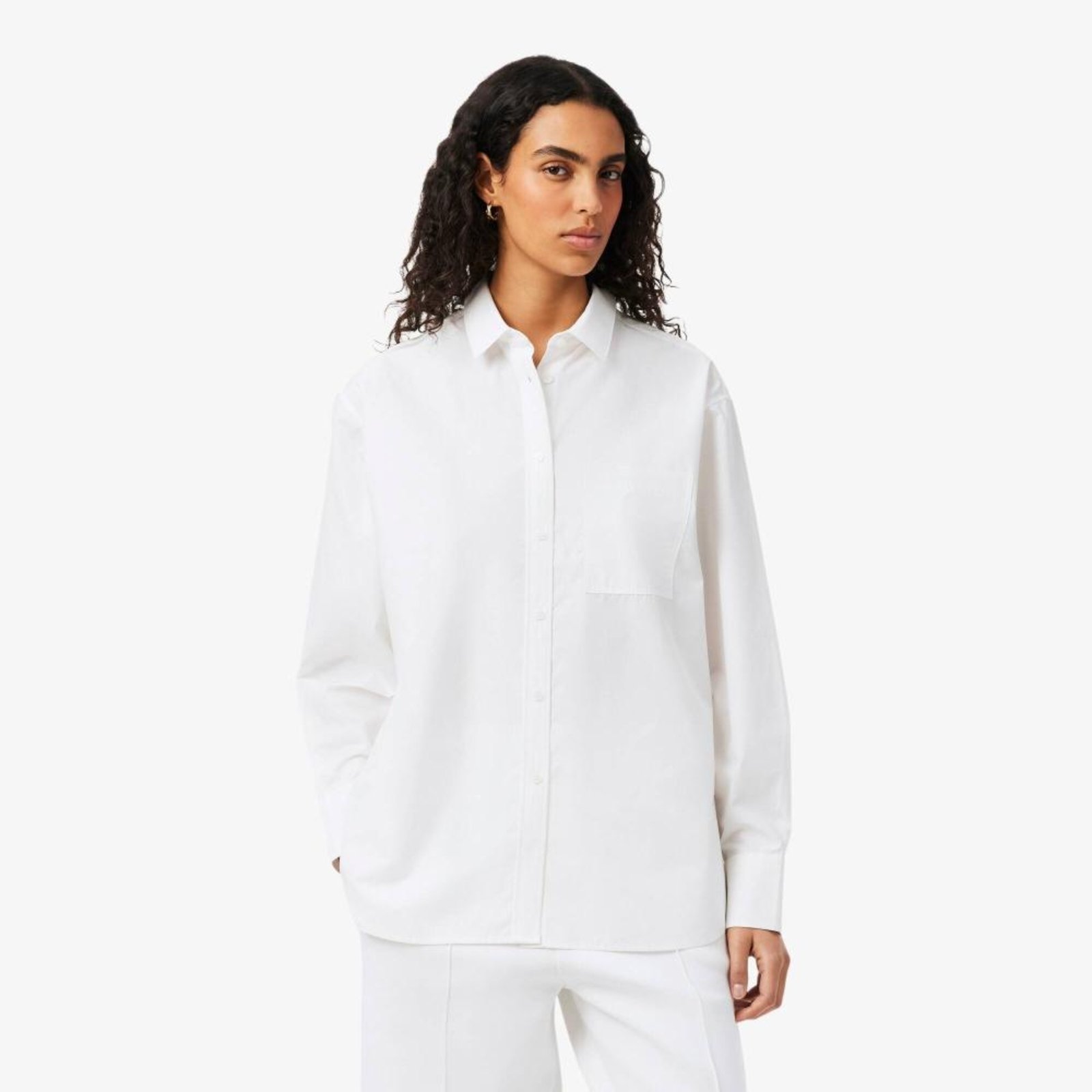 Camisa Oversized em Popeline de Algodão Branco - 38 Branco