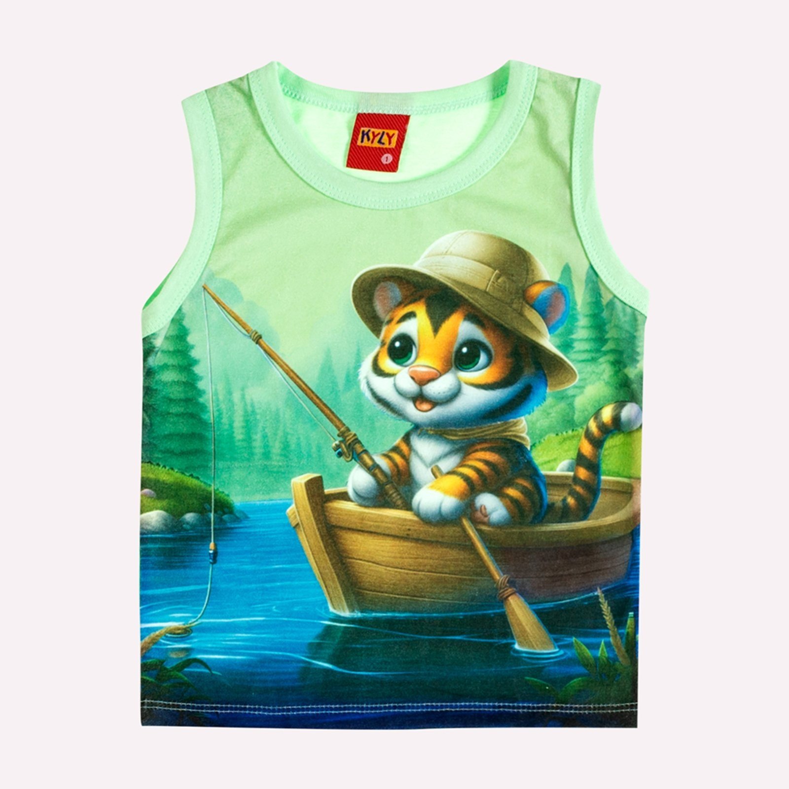 Vista 2 Infantil - Regata Menino Tigre Kyly verde Kyly verde