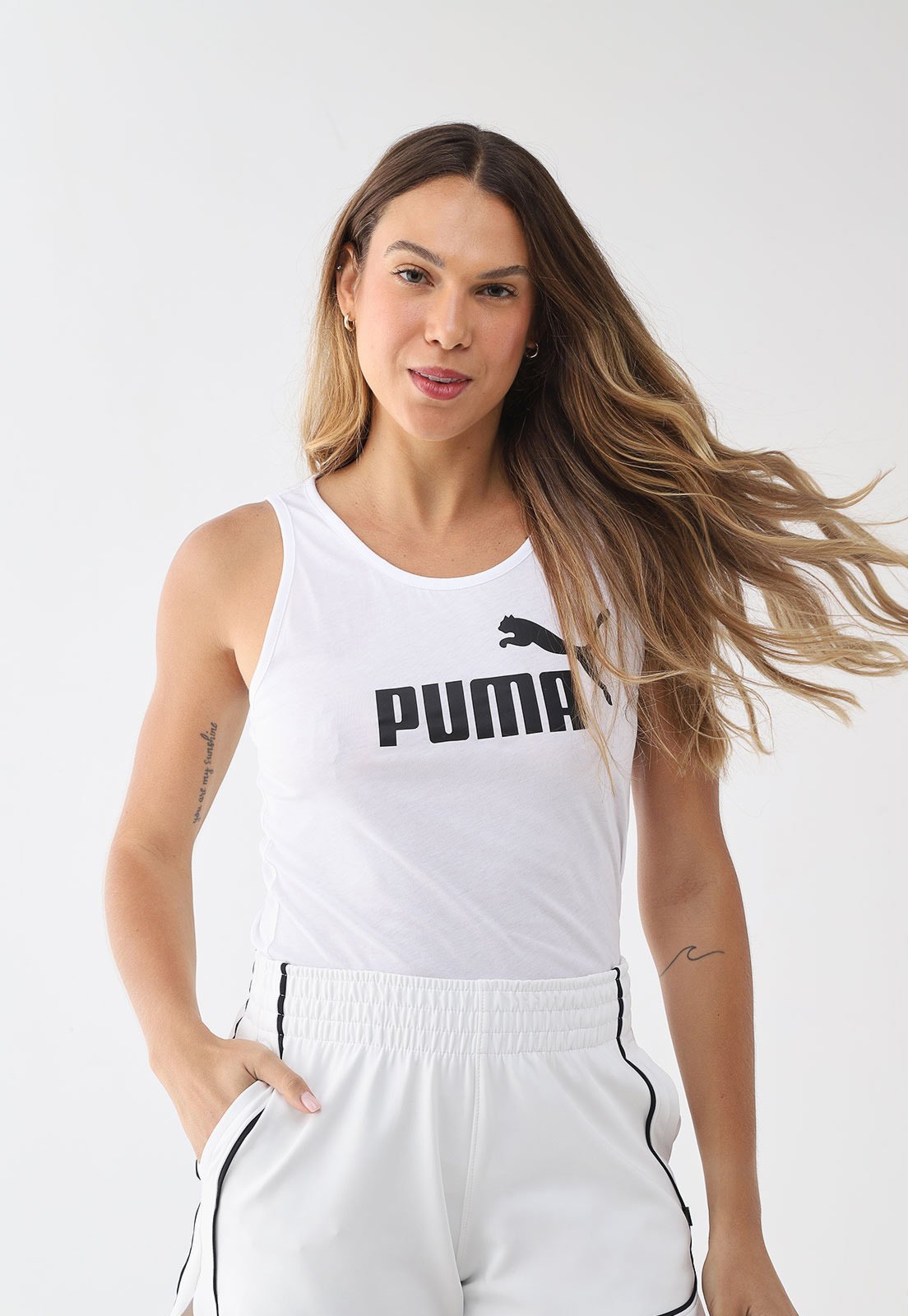 Regata Feminina Puma ESS No 1 Logo Branca