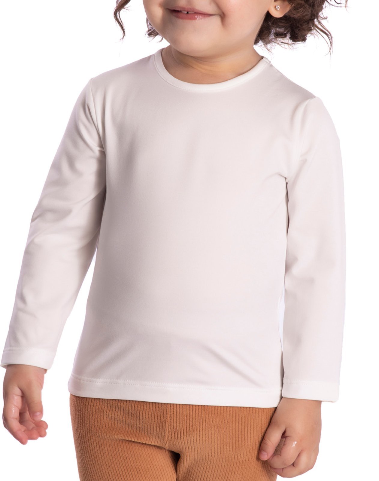 Infantil - Camiseta térmica com interior peluciado off-white