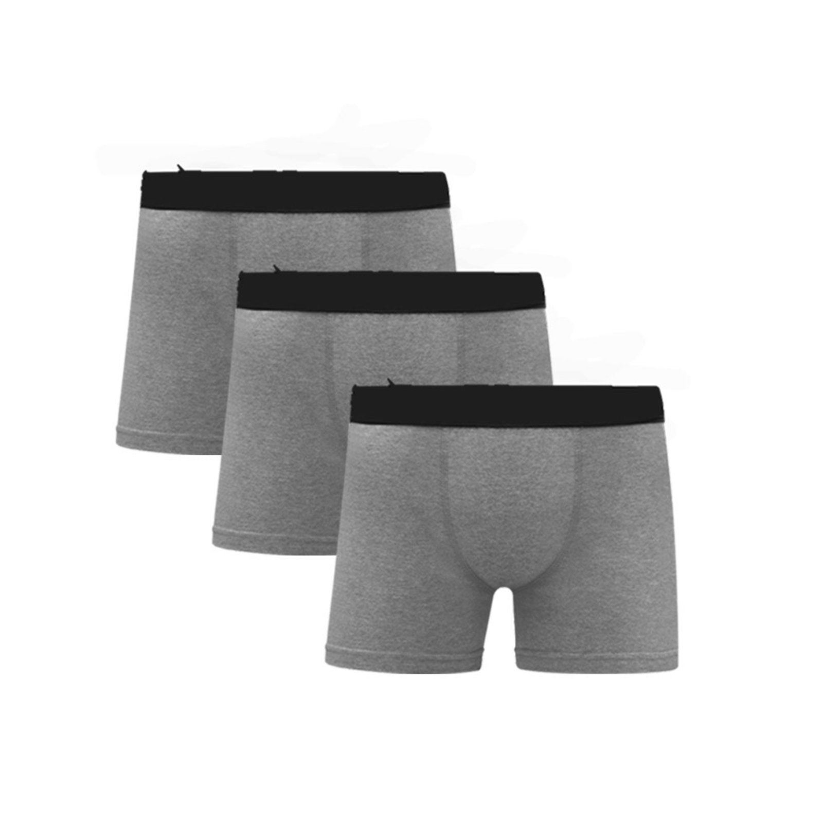 Vista 2 Cuecas Boxer Algodão Com Poliester C5 3 Unidades QLC SPORT cinza QLC SPORT cinza