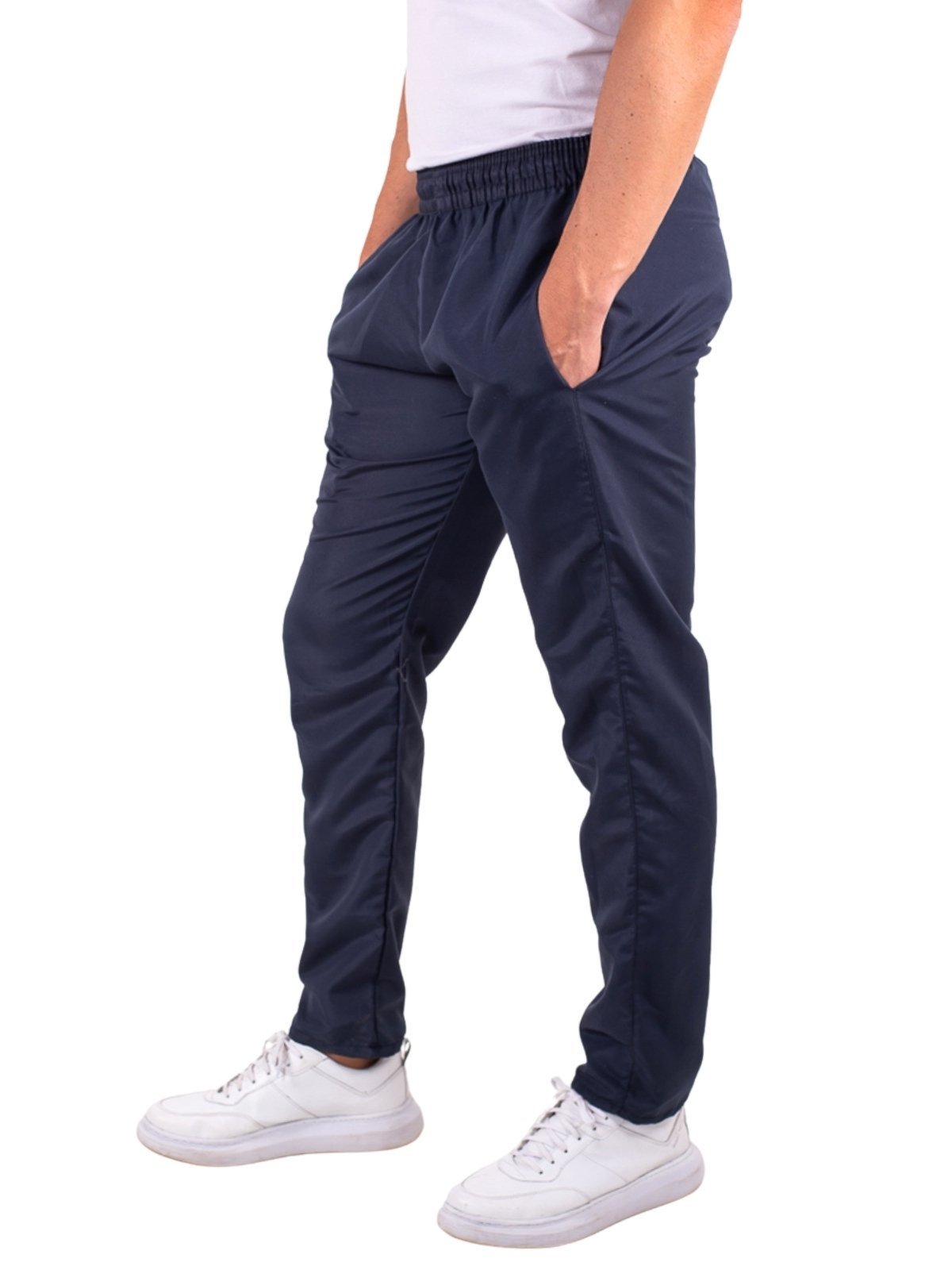 Vista 2 Calça Tactel Basica Masculina Reta Treino Academia Estilo Frent's azul/azul marinho Frent's azul/azul marinho