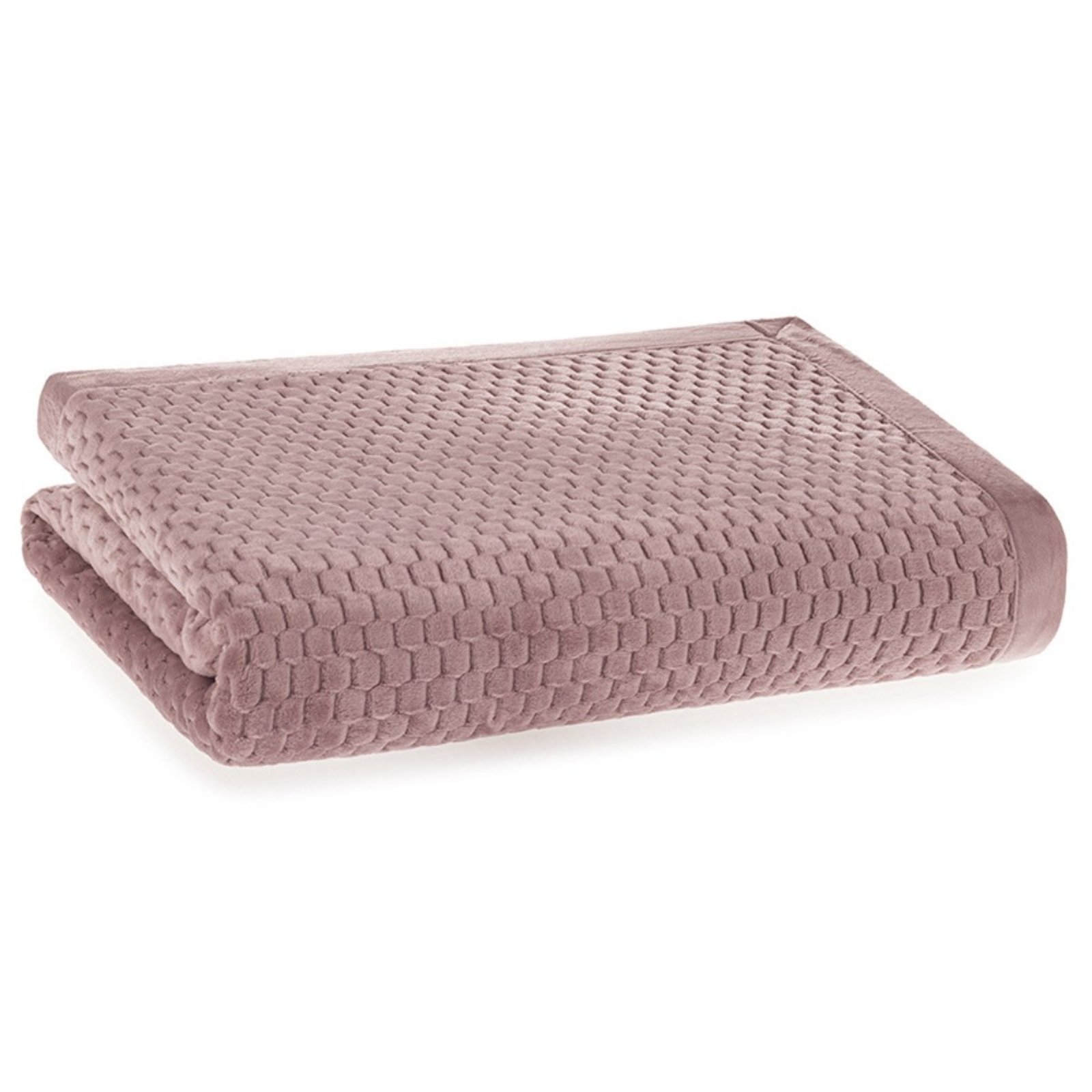 Manta Casal Karsten Microfibra Fleece Oliver Rosa Mauve