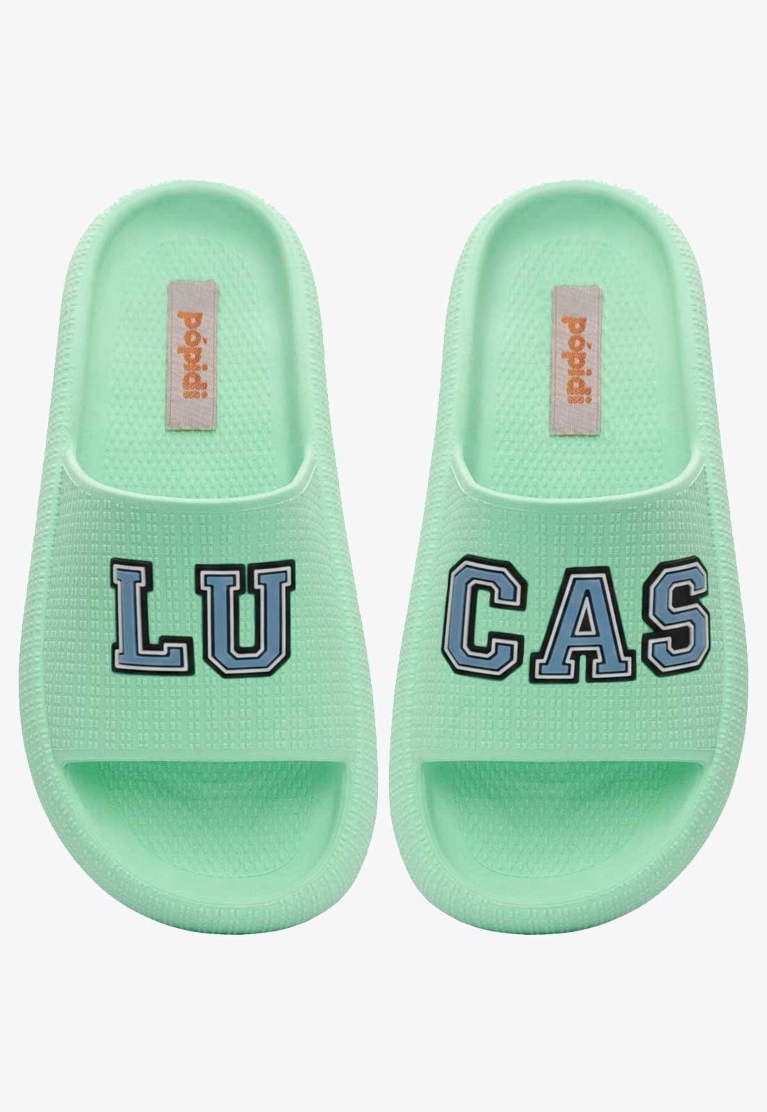 Infantil - Chinelo Pópidi Personalizado LUCAS Estilo Nuvem Verde