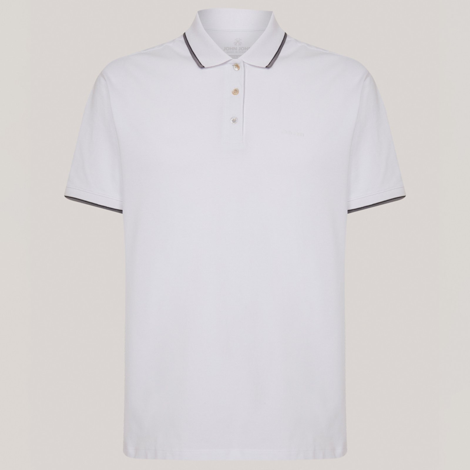 Camisa Polo John John Dual Line In24 Branco Masculino
