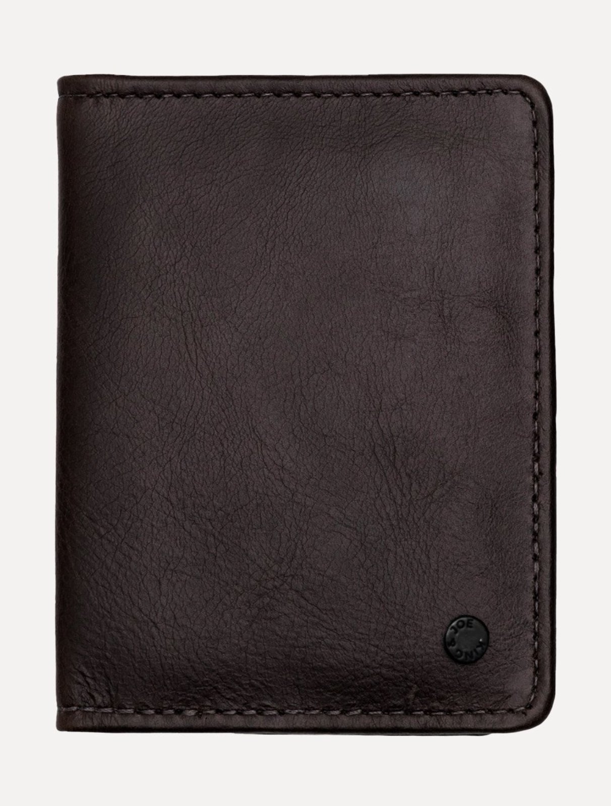 Carteira King & Joe Masculina Vertical Rebite Logo Marrom Escuro