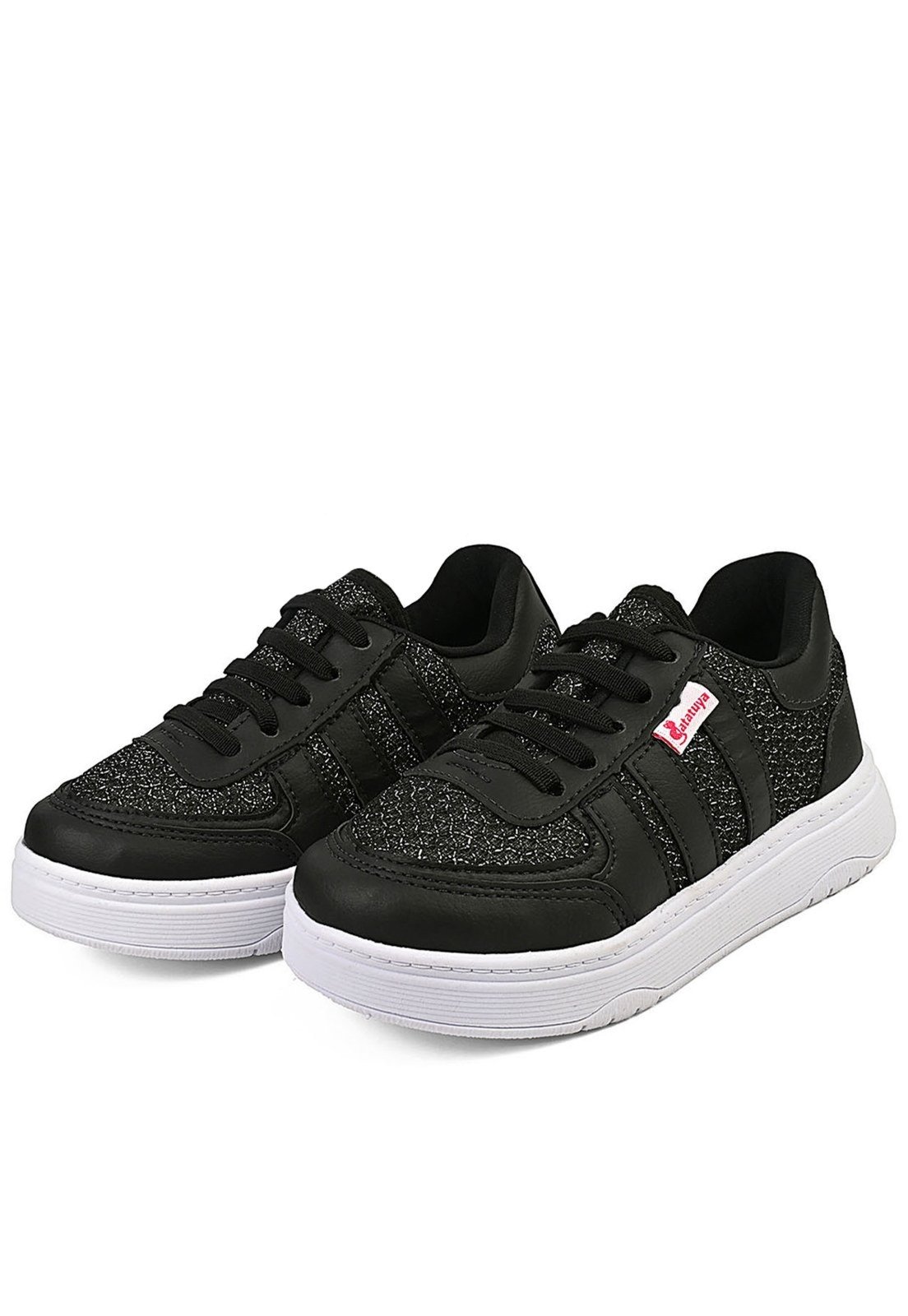Infantil - Tênis Menina Feminino Preto Brilhante Confortável Calce Fácil Mzkid