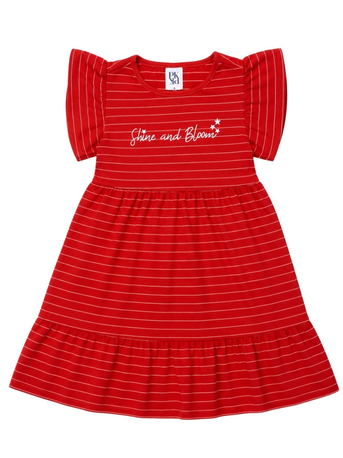 Infantil - Vestido Platinum Brilhar E Florescer Vermelho