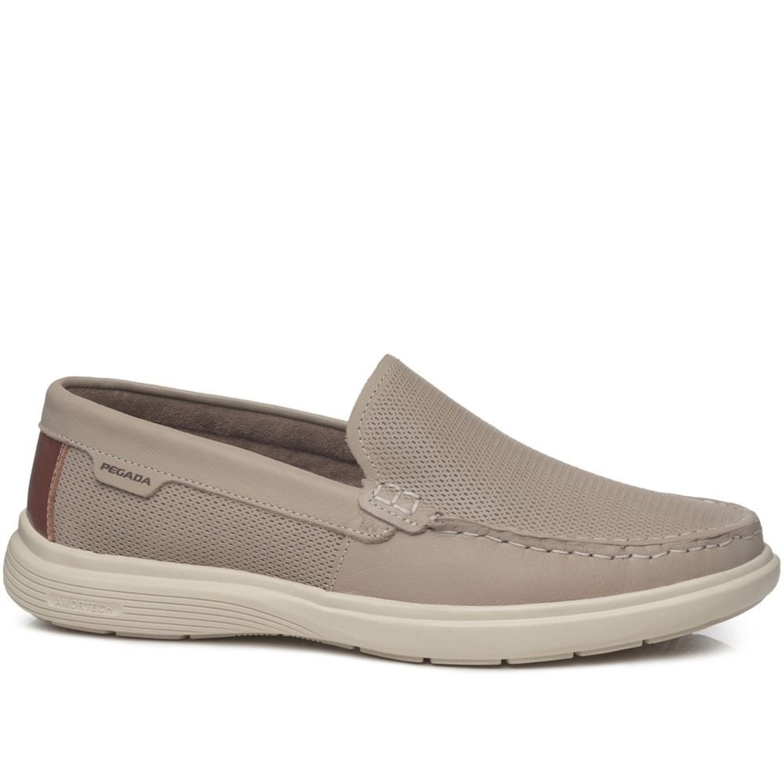Mocassim Pegada Masculino em Couro Areia 142202-08 Mocassim Pegada Masculino em Couro Areia 142202-08 41