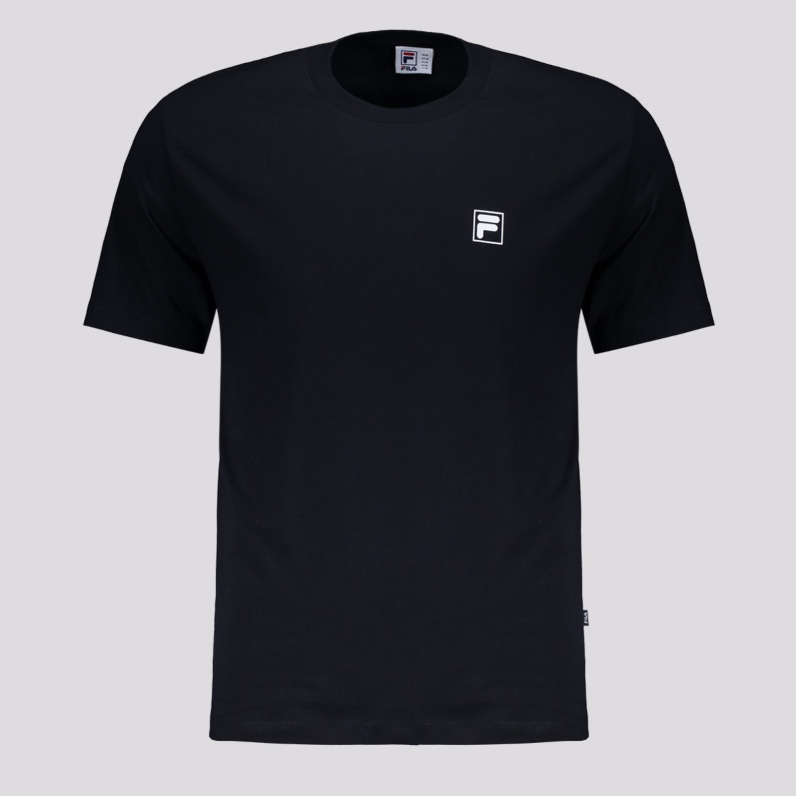 Vista 2 Camiseta Fila Comfort Classic Preta e Branca preto Fila preto