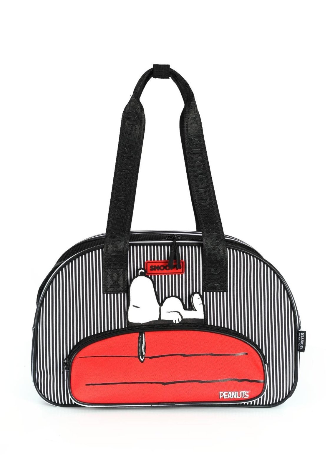 Vista 2 Infantil - Sacola Transporte Pet Snoopy Up4you Pequena para Viagem Luxcel preto
