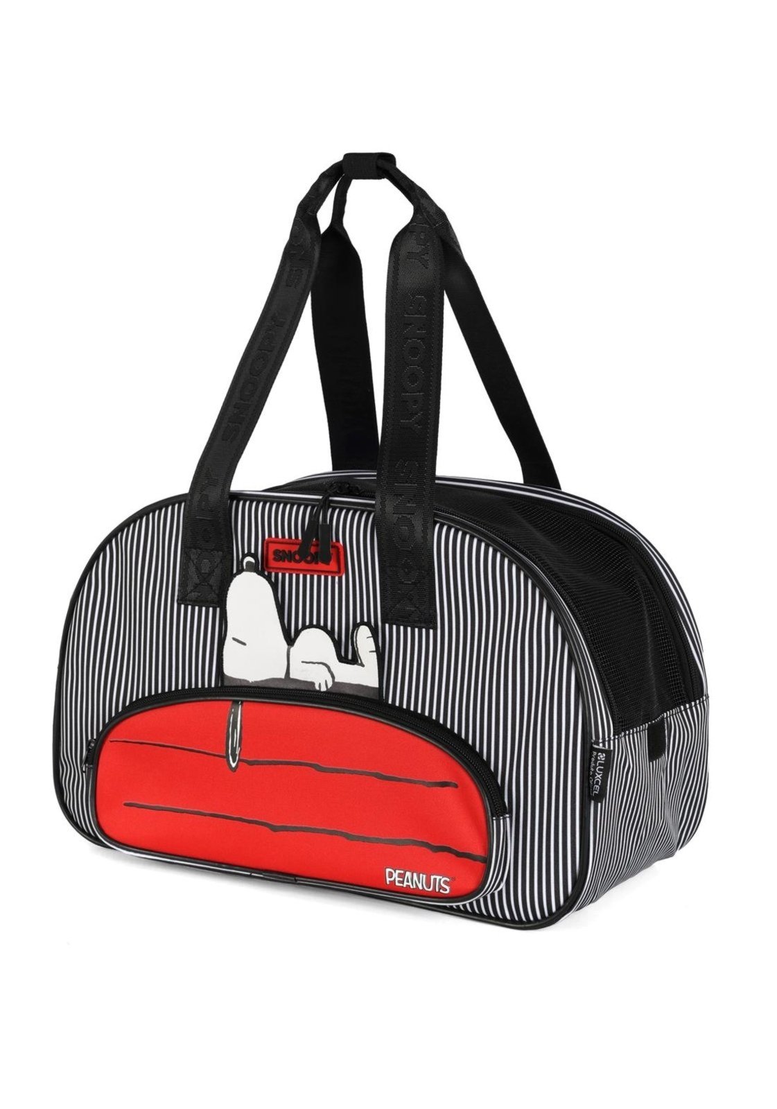 Vista 3 Infantil - Sacola Transporte Pet Snoopy Up4you Pequena para Viagem Luxcel preto