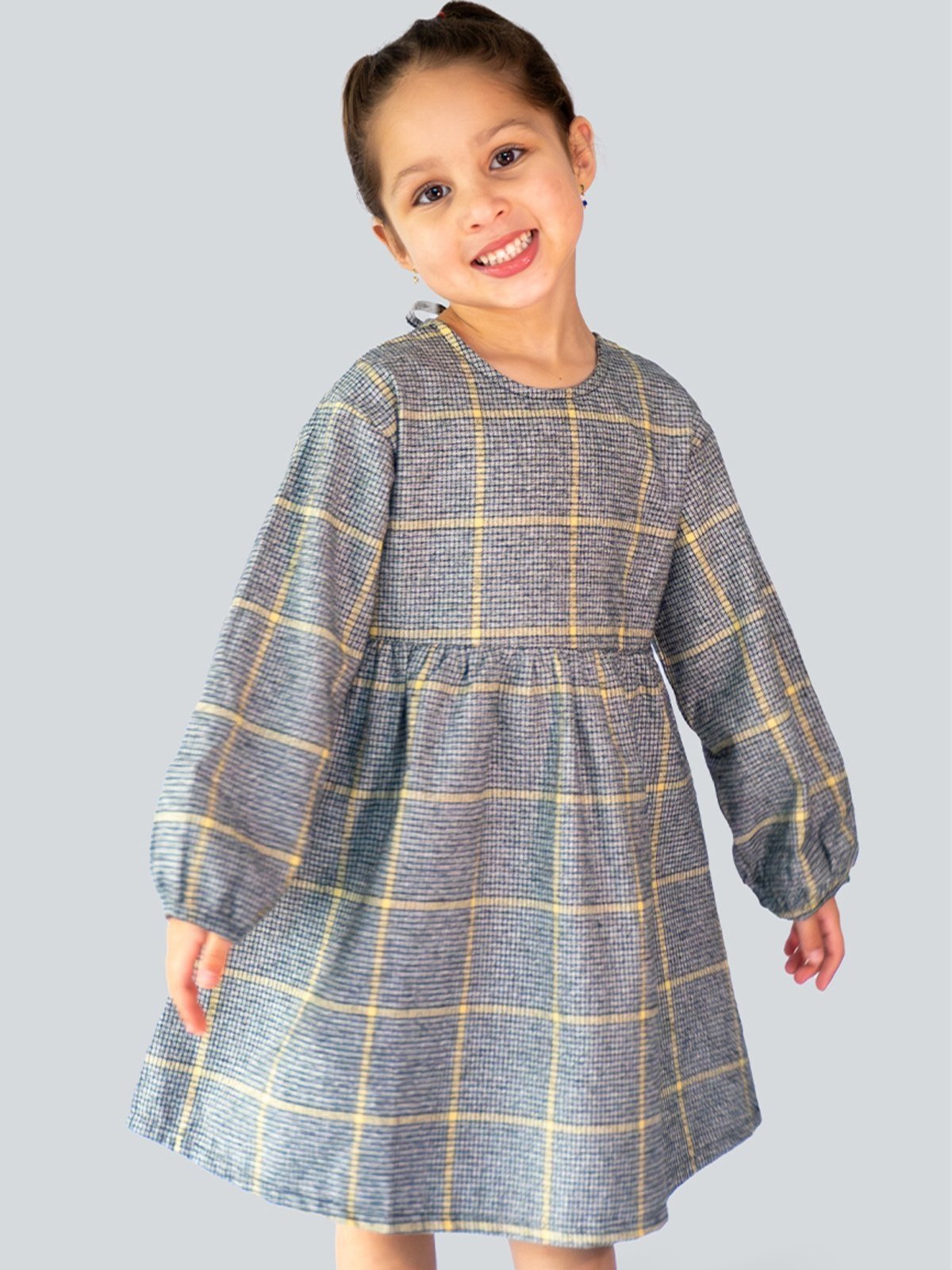 Infantil – Vestido Bugbee em Tecido Flanelado Mescla