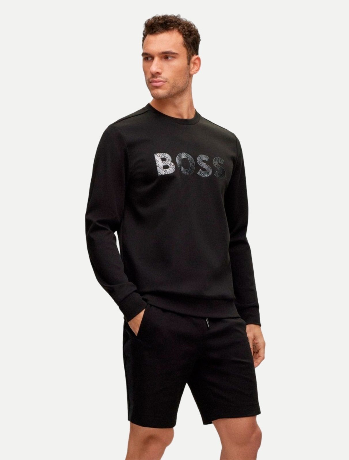 Blusa Hugo Boss Masculina Moletom Regular Salbo Mirro Preto