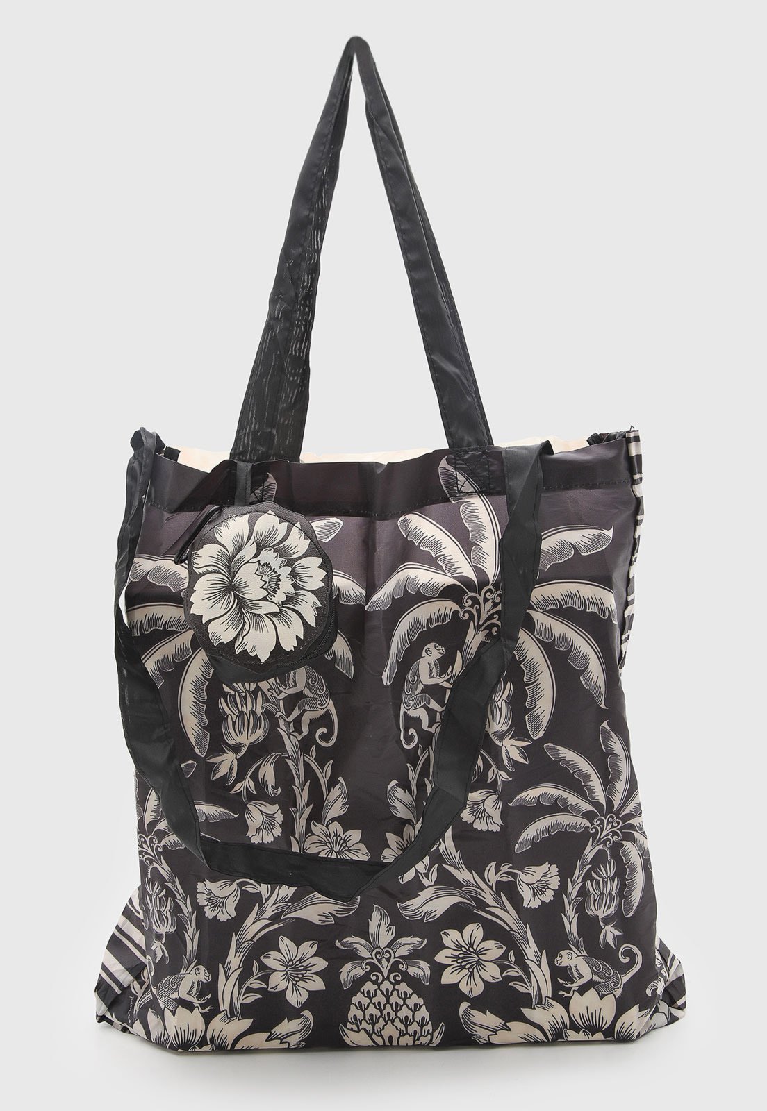 Bolsa Feminina FARM Me Leva Guanacaste Floral Preta