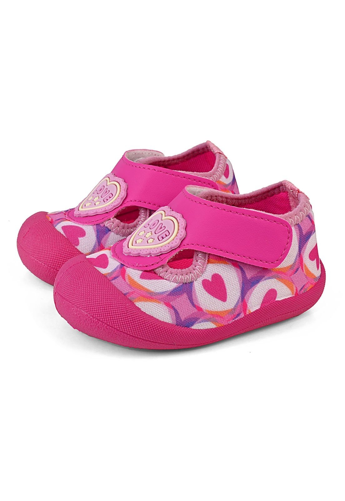 Vista 2 Infantil - Sapameia Antiderrapante Menina Coração Enfeite Mzkid pink/rosa pink Mzkid pink/rosa pink