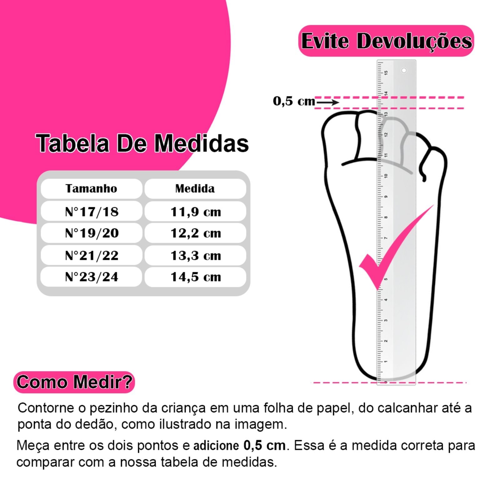 Vista 3 Infantil - Sapameia Antiderrapante Menina Coração Enfeite Mzkid pink/rosa pink Mzkid pink/rosa pink