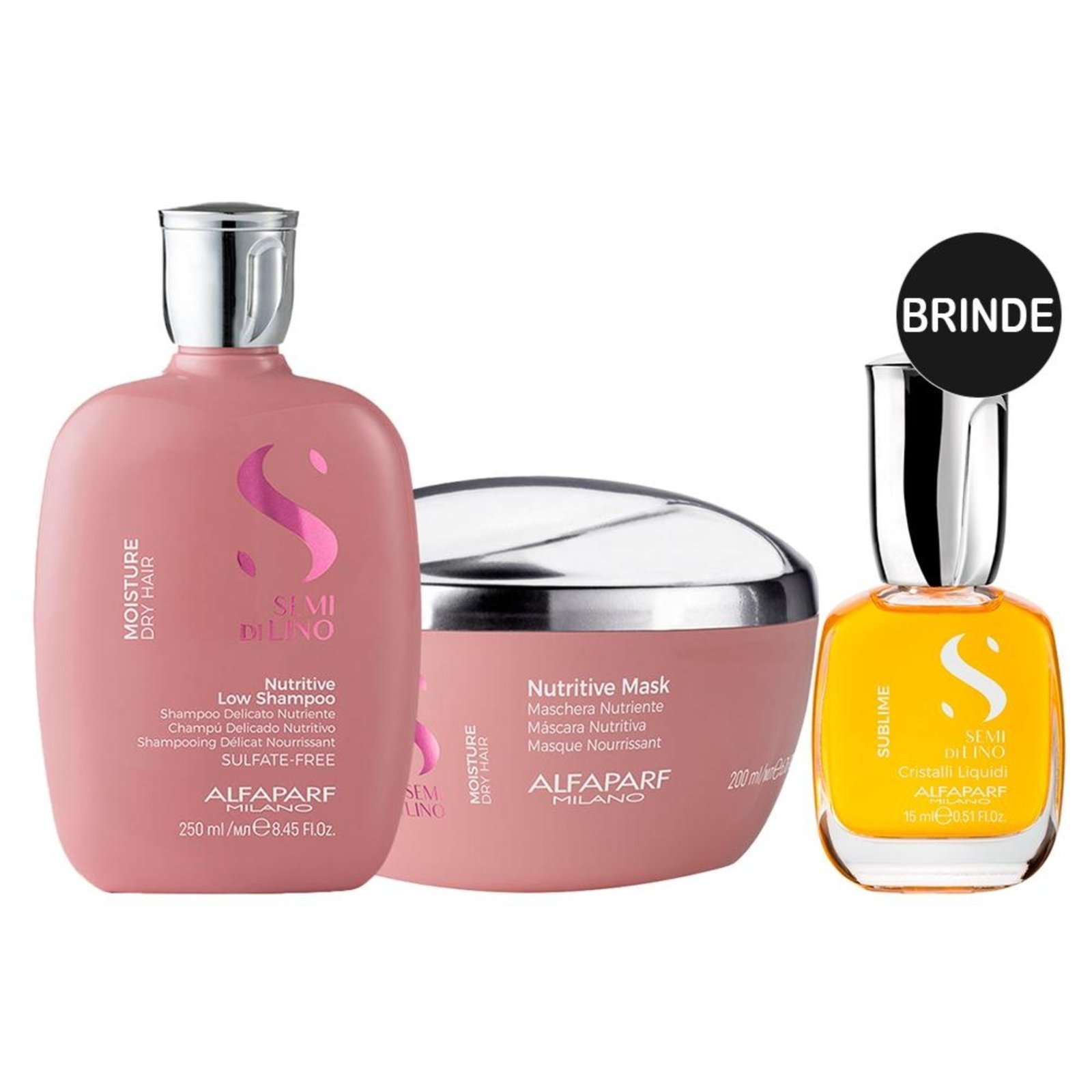 Kit Alfaparf SDL Moisture Shampoo Máscara + Óleo Grátis