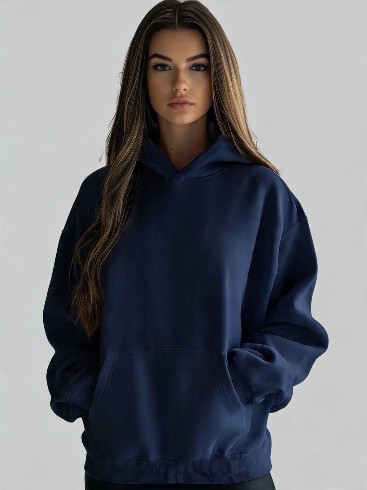 Moletom Feminino Benellys Canguru Azul Marinho