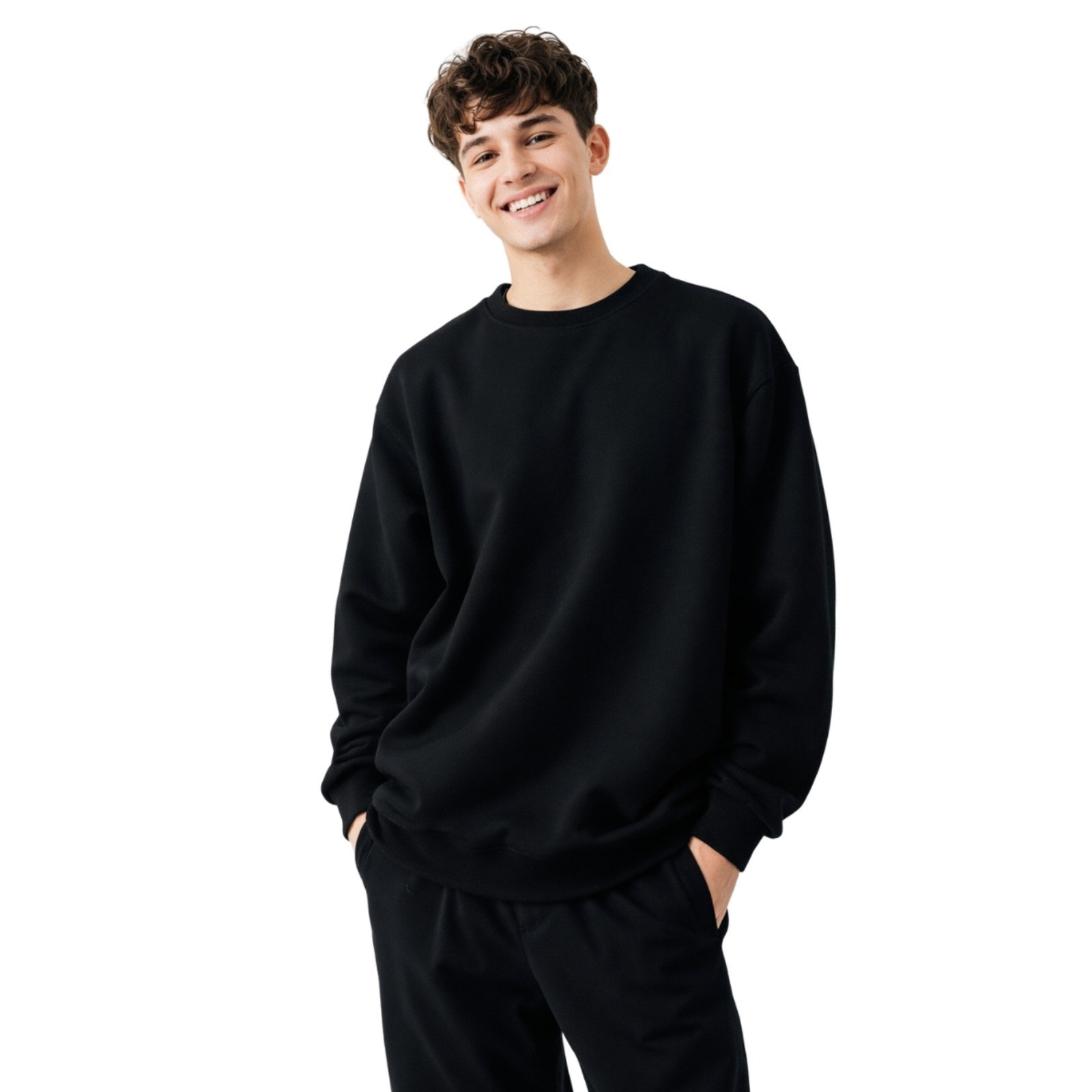 Blusa de Frio Moletom Sem Capuz Confortavel Macio Liso