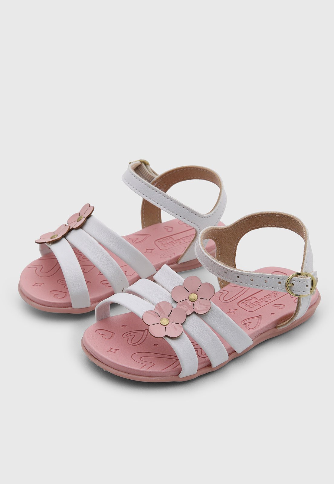 Infantil - Sandália Molekinha Flores Branca