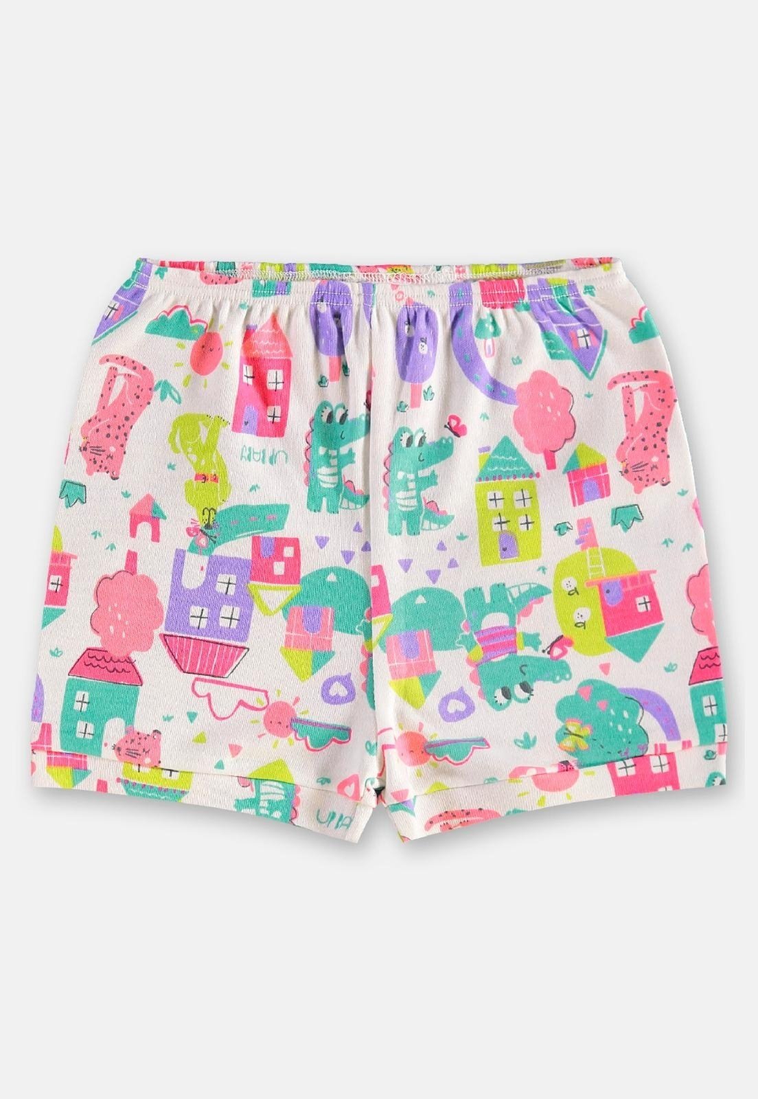 Vista 2 Infantil - Short Menina em Suedine Up Baby Off-White off-white white Up Baby off-white white