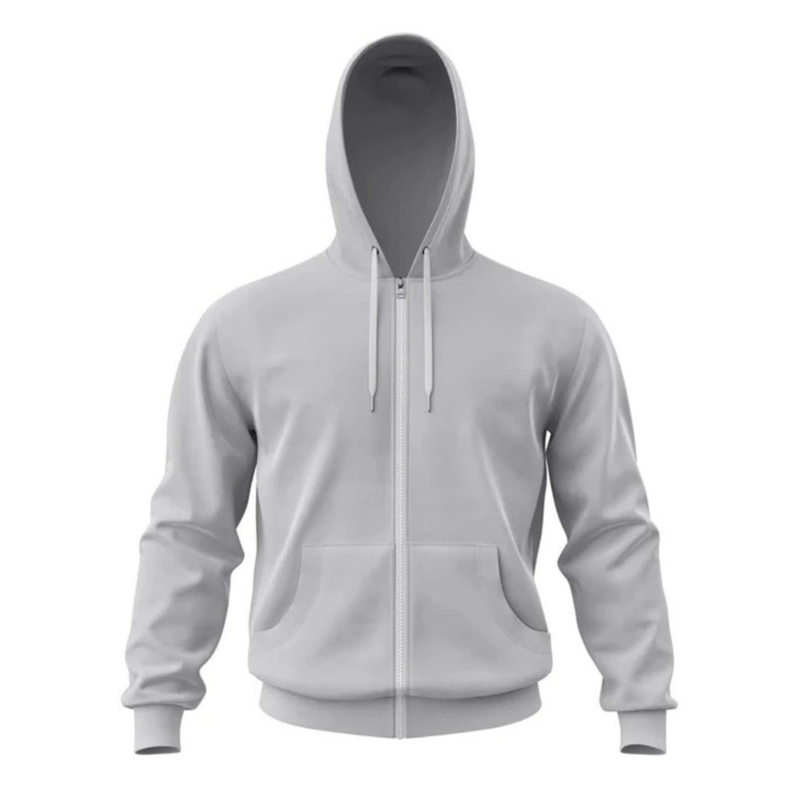 Moletom Cinza Blusa De Frio Com Zíper Gorro Bolso Tecido Grosso Flanelado Costura Reforçado Masculino Feminino Unissex