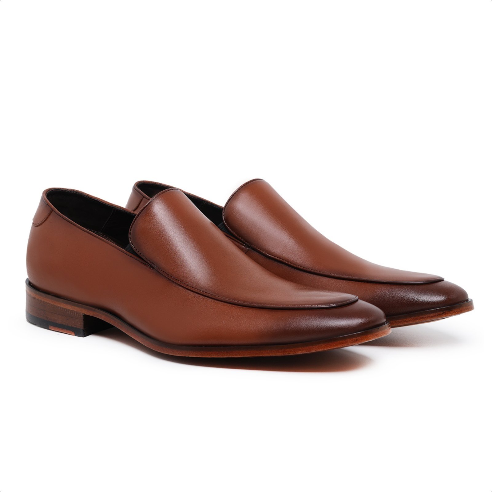Vista 3 Sapato Loafer Liso em Couro Sapato Luxo Paulo Vieira cor Paulo Vieira Homem caramelo Paulo Vieira Homem caramelo