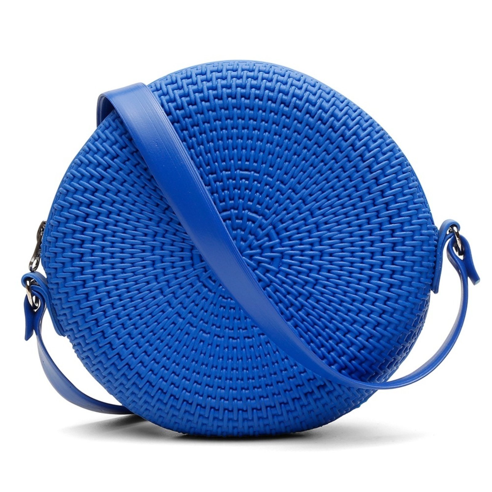 Bolsa Transversal Tiracolo Feminina Redonda Casual Pvc Royal