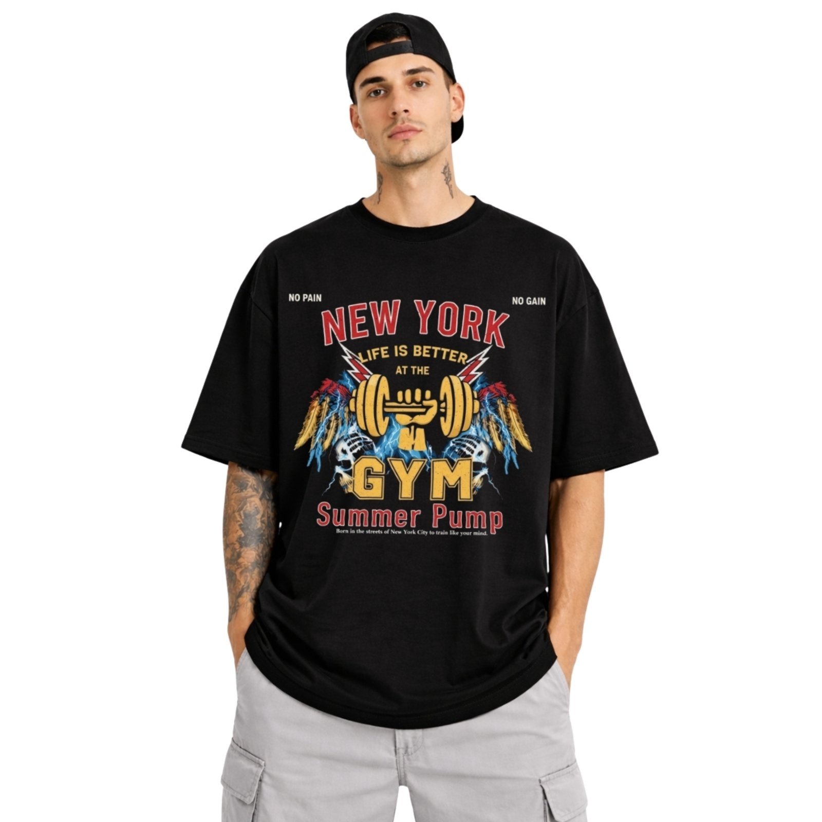 Camiseta Basica Estampada Algodão Gola Redonda Masculina