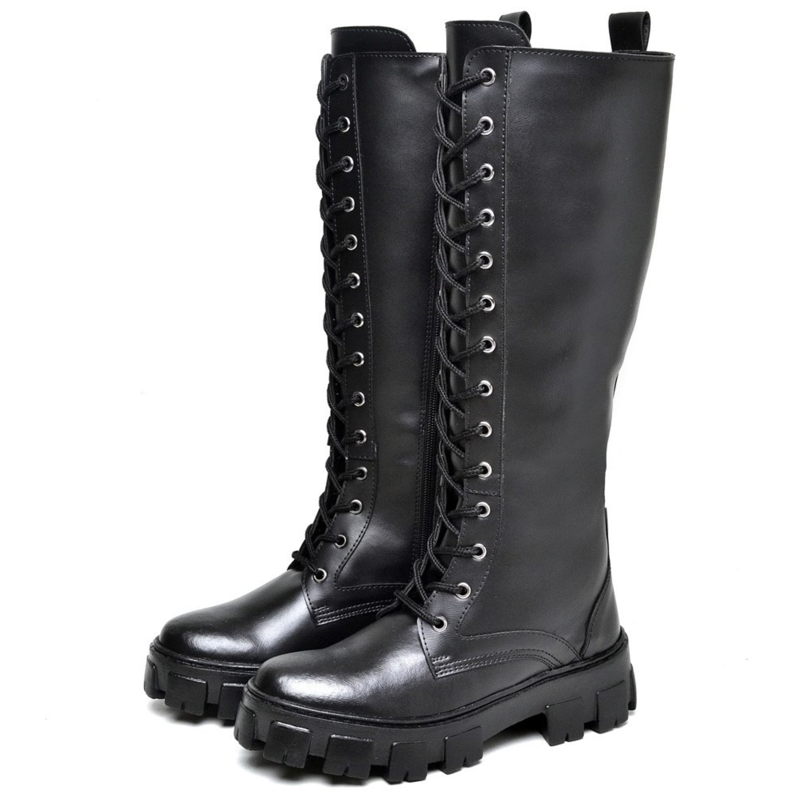 Bota Coturno Feminina Tratorada Cano Alto DUBUY 1800FG Preto
