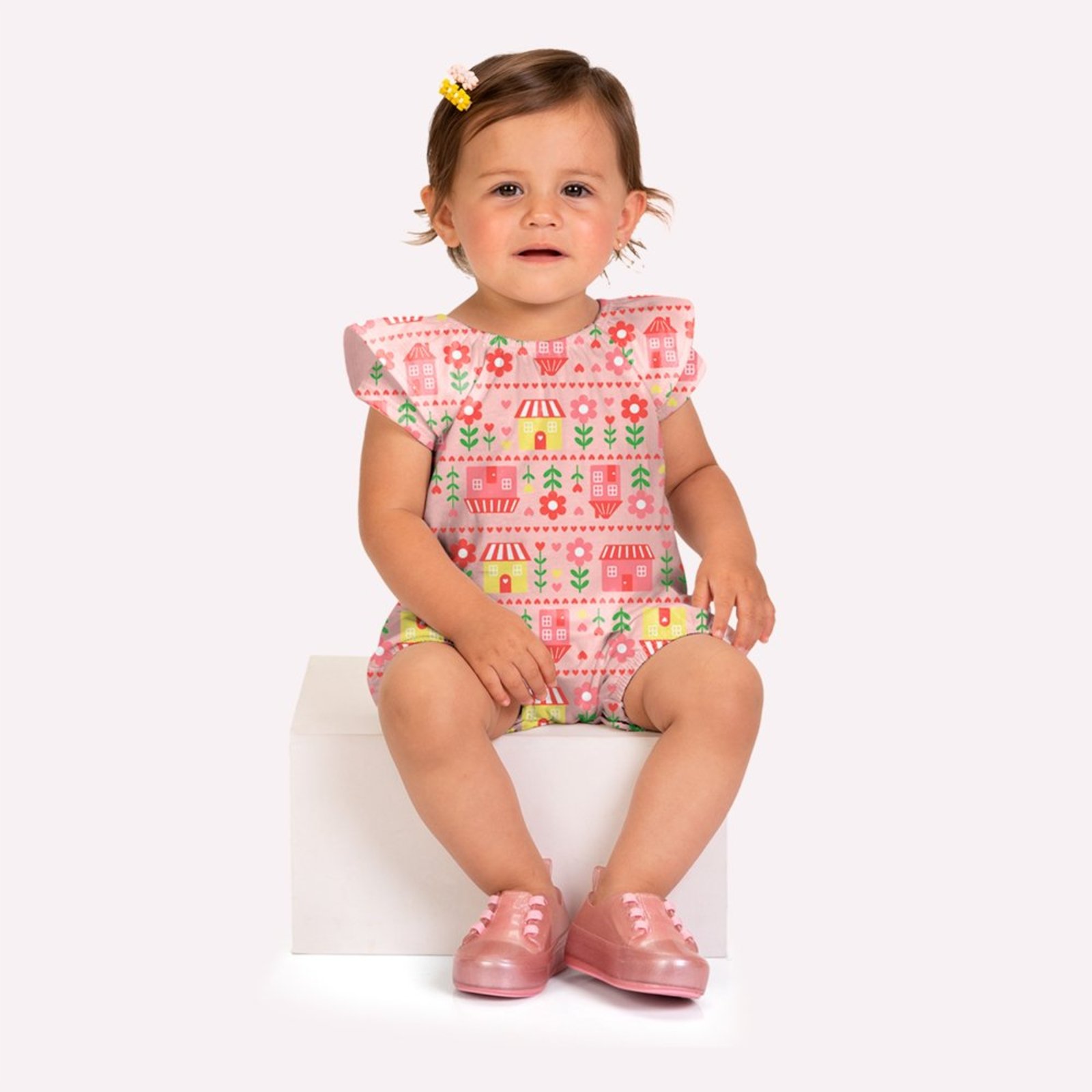 Infantil - Macaquinho Menina Estampado Kyly