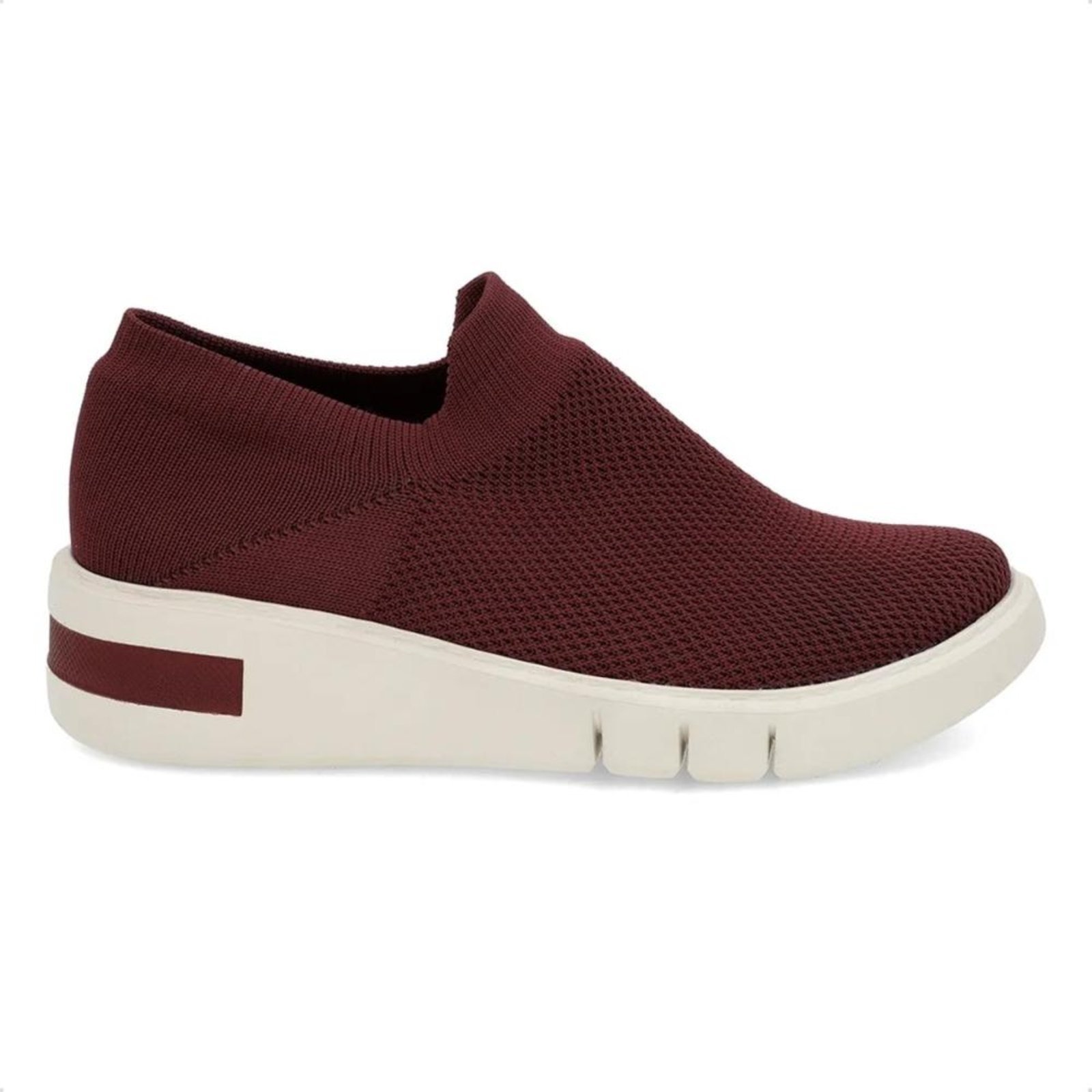 Tênis Usaflex Feminino Slip On Tricot Detalhe Sola Casual AM01004 Vinho