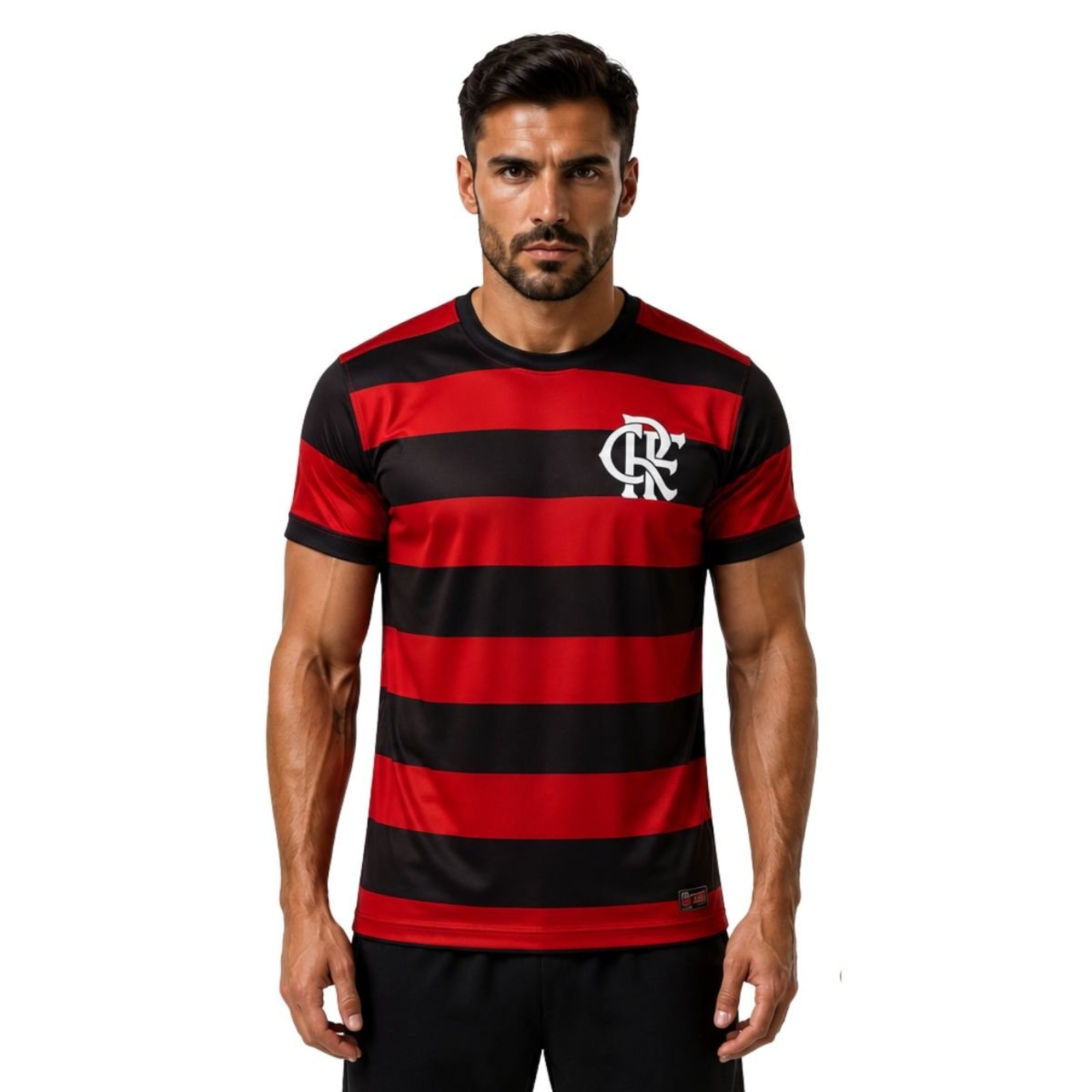 Camiseta Flamengo Rubro Negra Masculina Torcedor Dry Fit Licenciada Futebol Preto