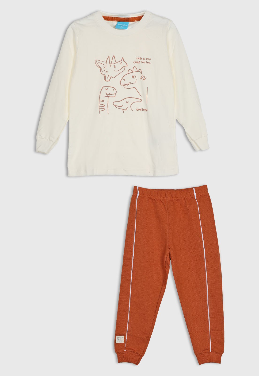 Infantil - Conjunto Kamylus Estampa Dinossauro Caramelo