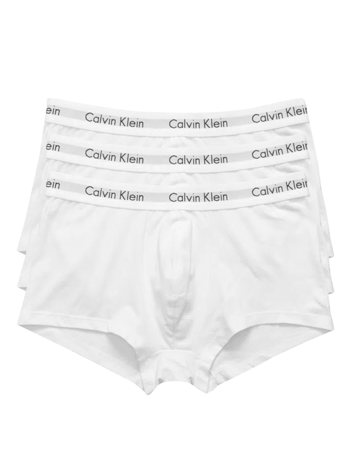 Cuecas Calvin Klein Low Rise Trunk Print Brancas Pack 3UN