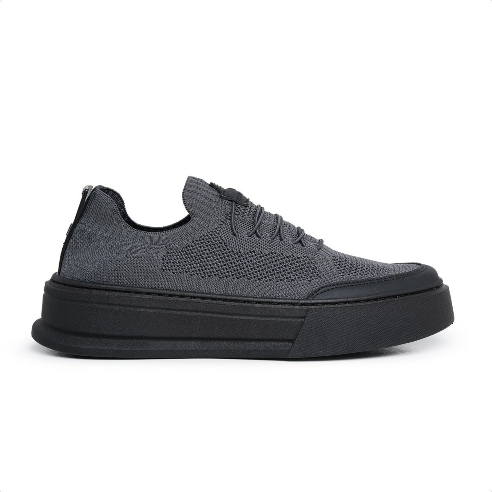 Tenis Masculino Sola Alta Plataforma Knit Confortavel Grafite