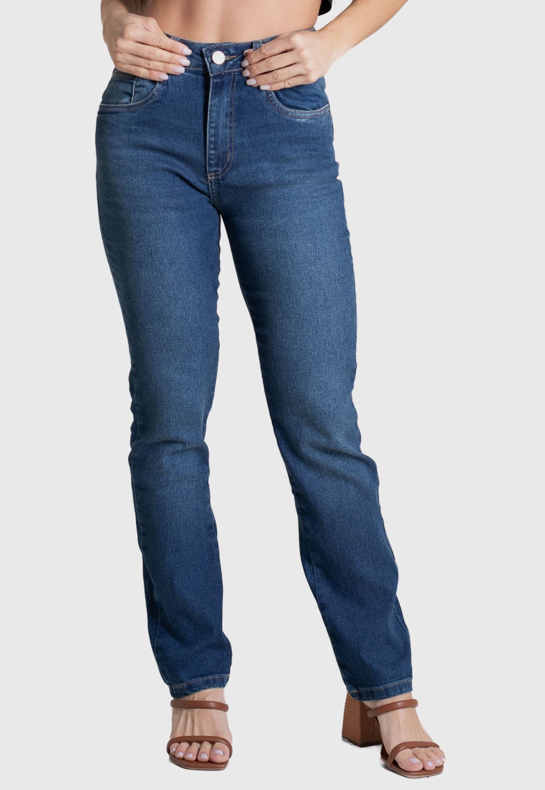 Calça Jeans Feminina Sawary Skinny Azul