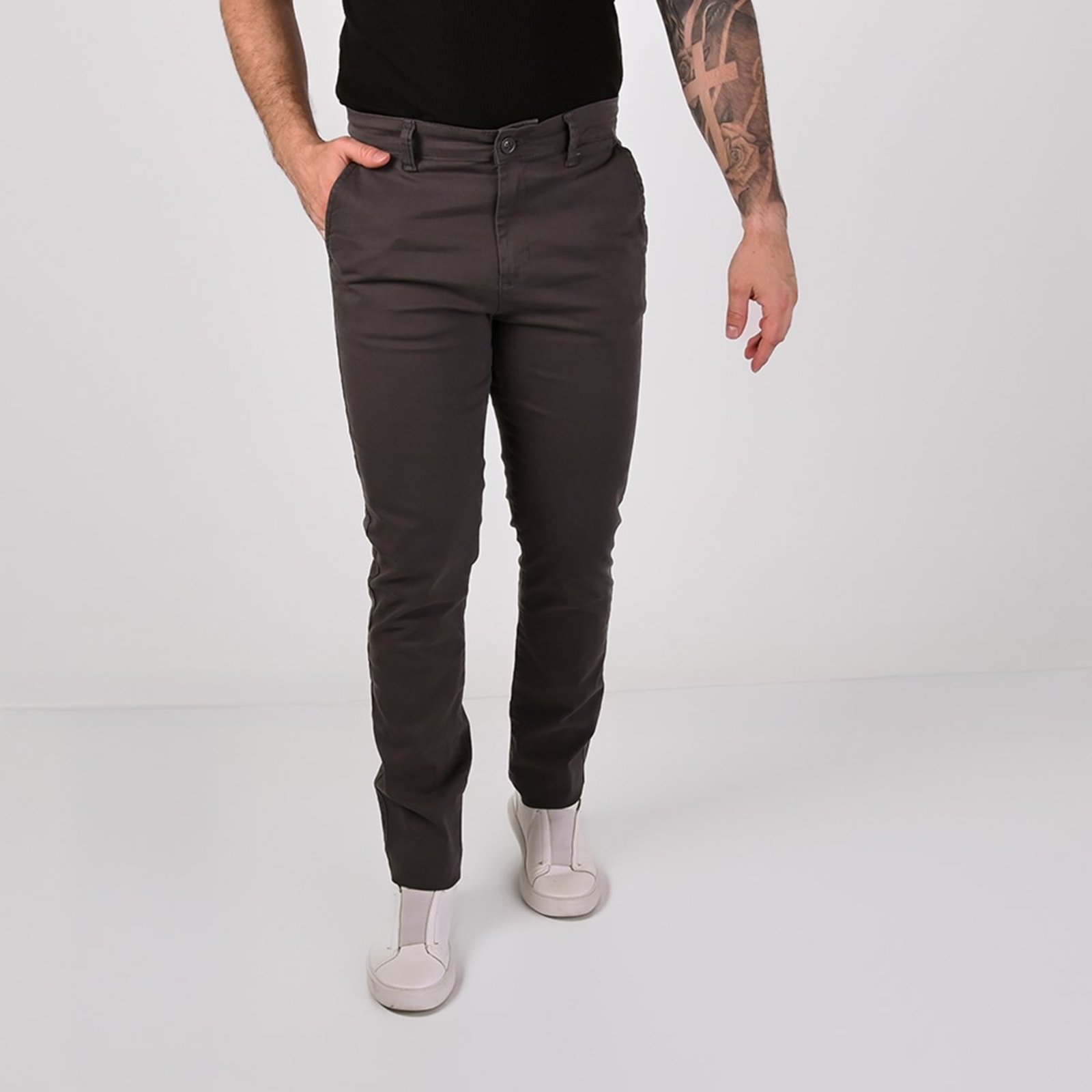 Calça VersatiOld Sarja Basic Slim Chumbo