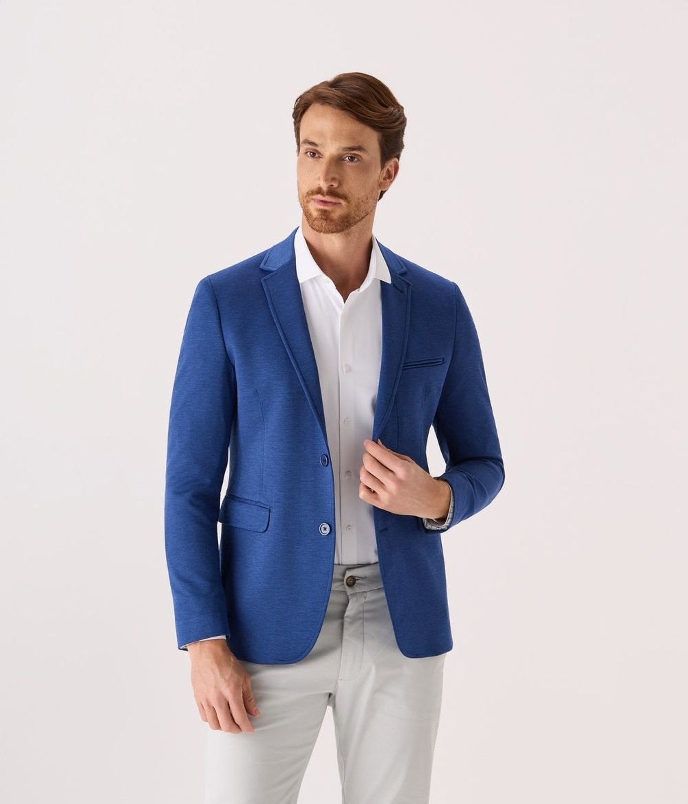 Blazer Makenji Casual Dois Botoes Masculino Azul Royal