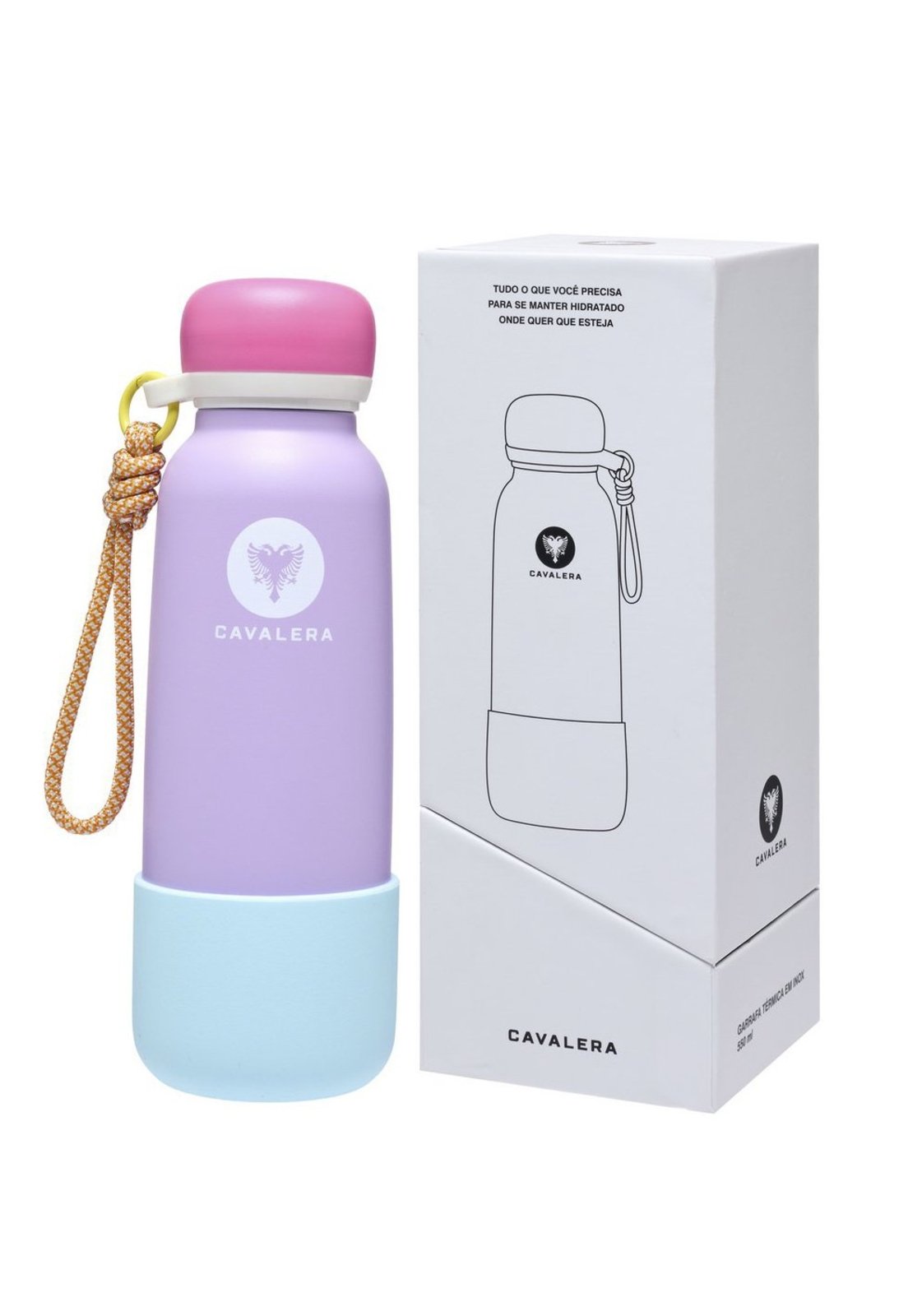 Infantil - Garrafa Cavalera Térmica Água Alça Base Canudo 350ml