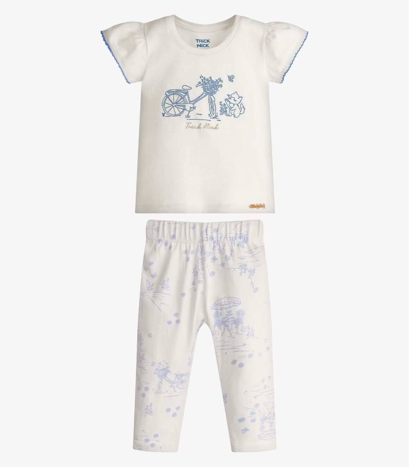 Infantil - Conjunto Menina Blusa Com Legging Trick Nick Bege