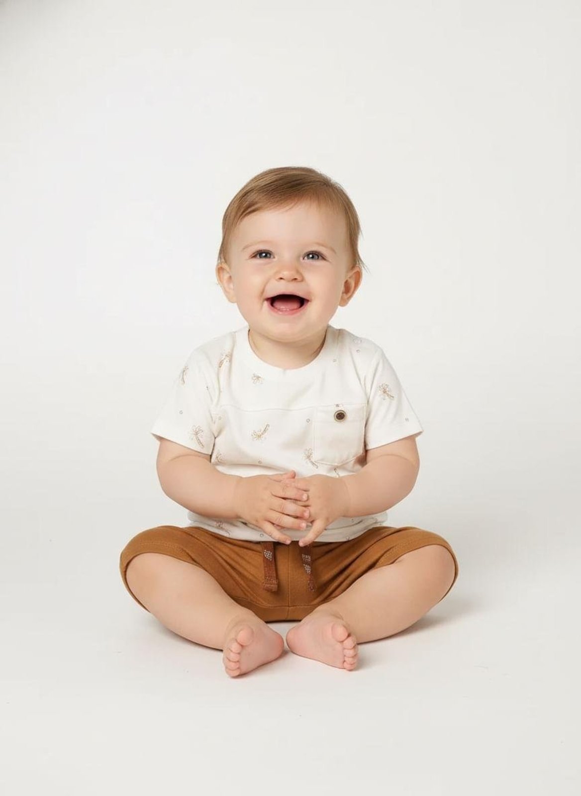 Infantil - Conjunto Curto Estampado Para - OFF WHITE